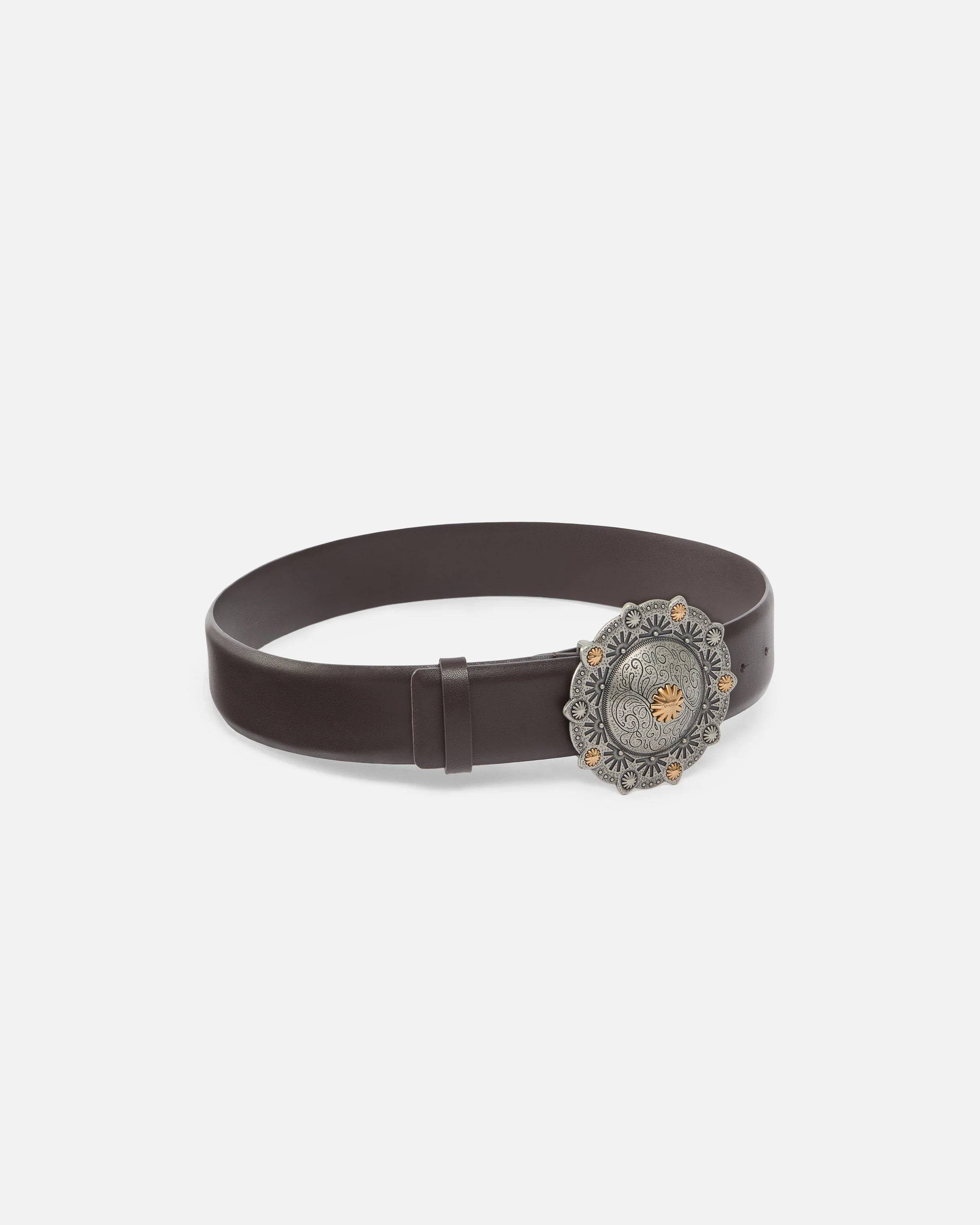 Leather belt with jewel medallion, 4cm - Image 2