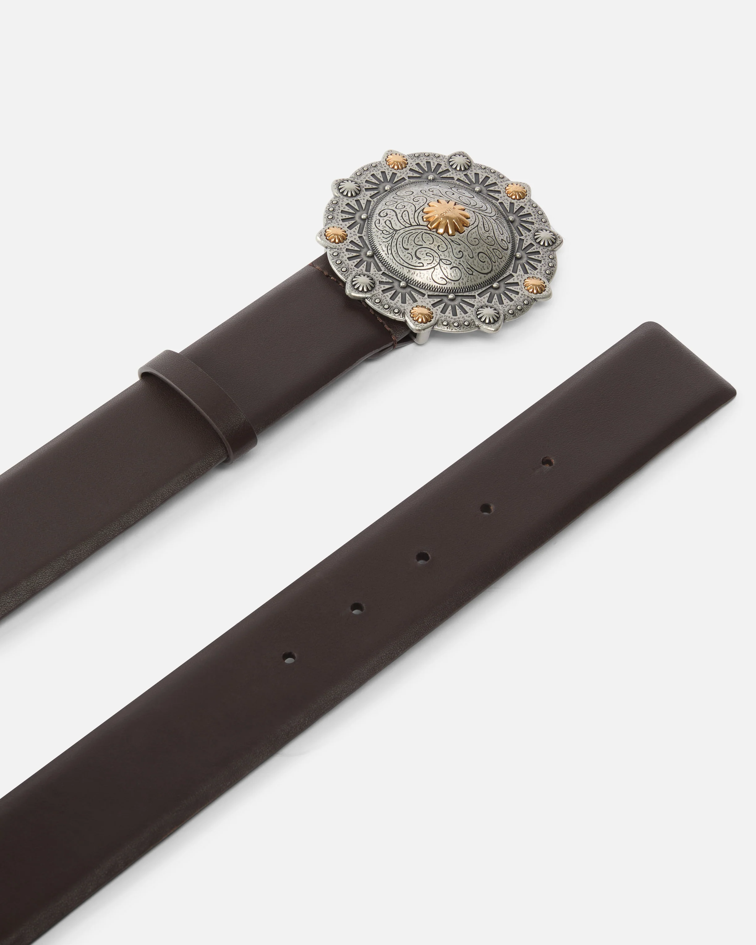 Leather belt with jewel medallion, 4cm - Image 3