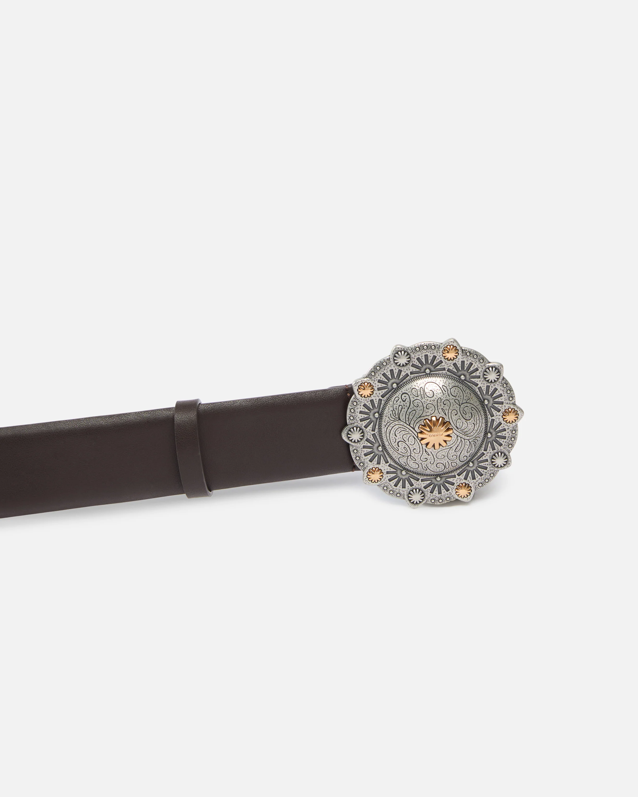Leather belt with jewel medallion, 4cm - Image 5