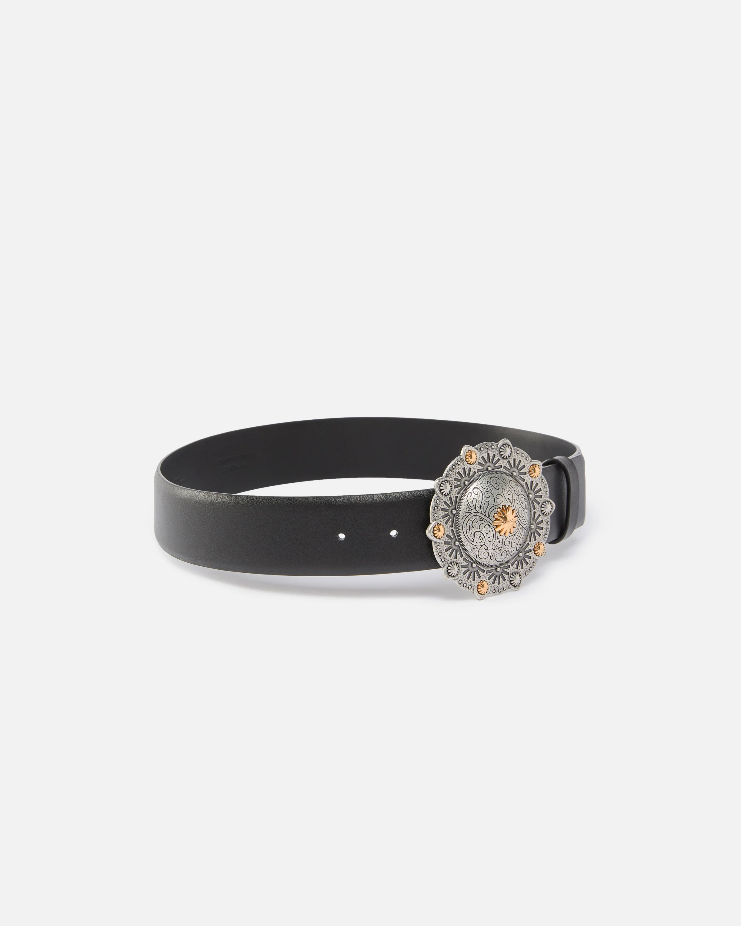 Leather belt with jewel medallion, 4cm - Image 2