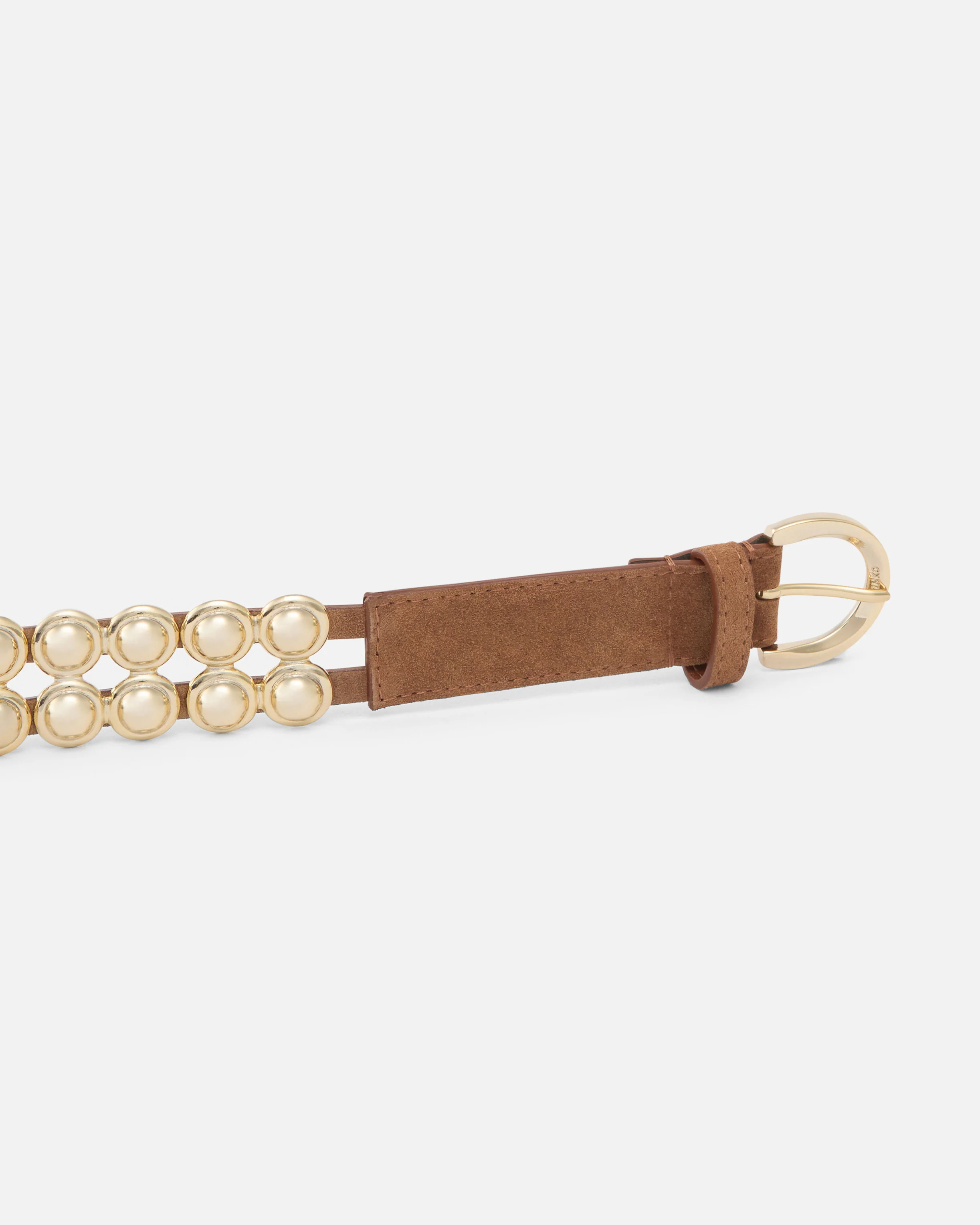 Leather belt with metal embellishments, 3 cm - Image 5