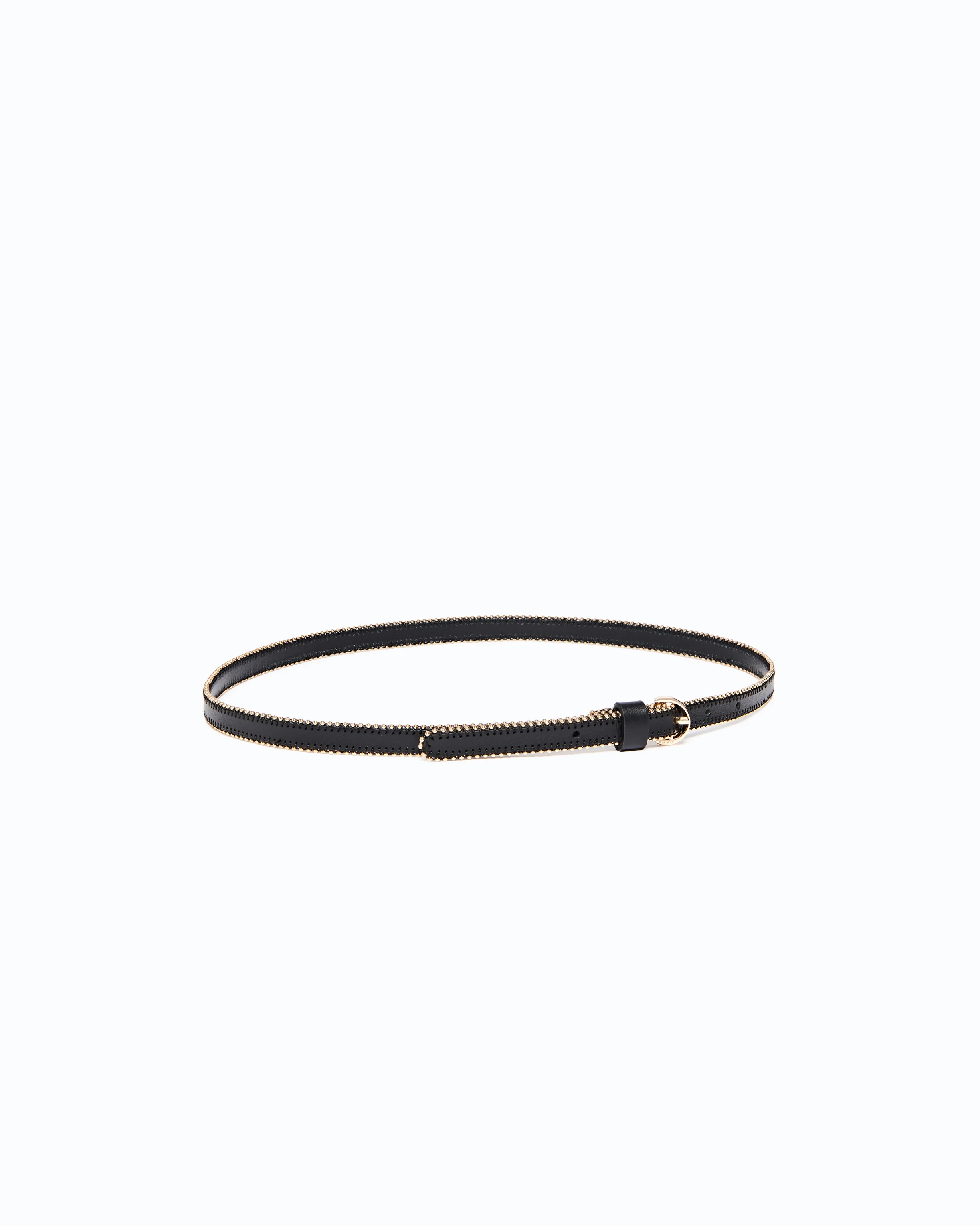 Leather belt with mini studs, 1 cm - Image 2