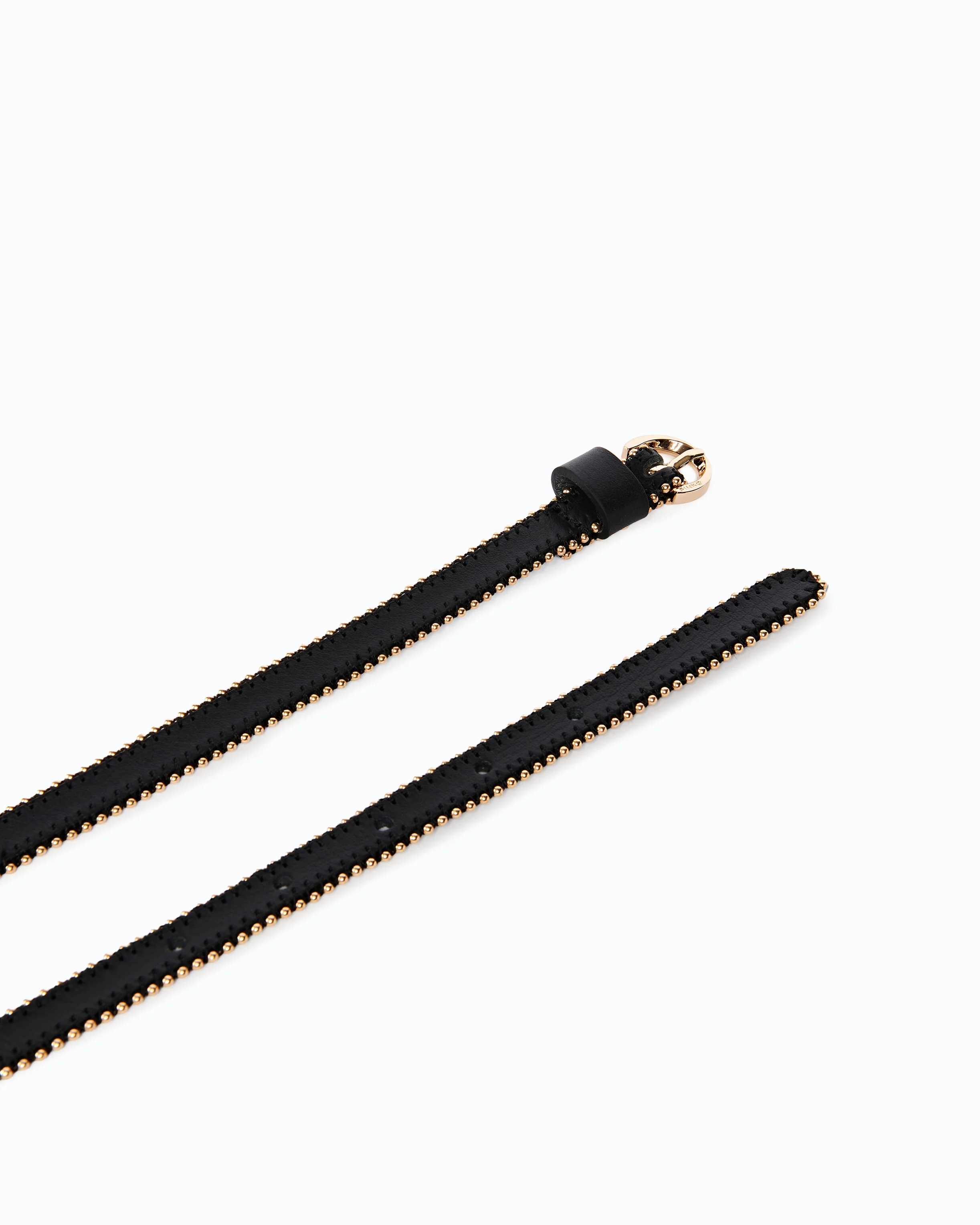 Leather belt with mini studs, 1 cm - Image 3