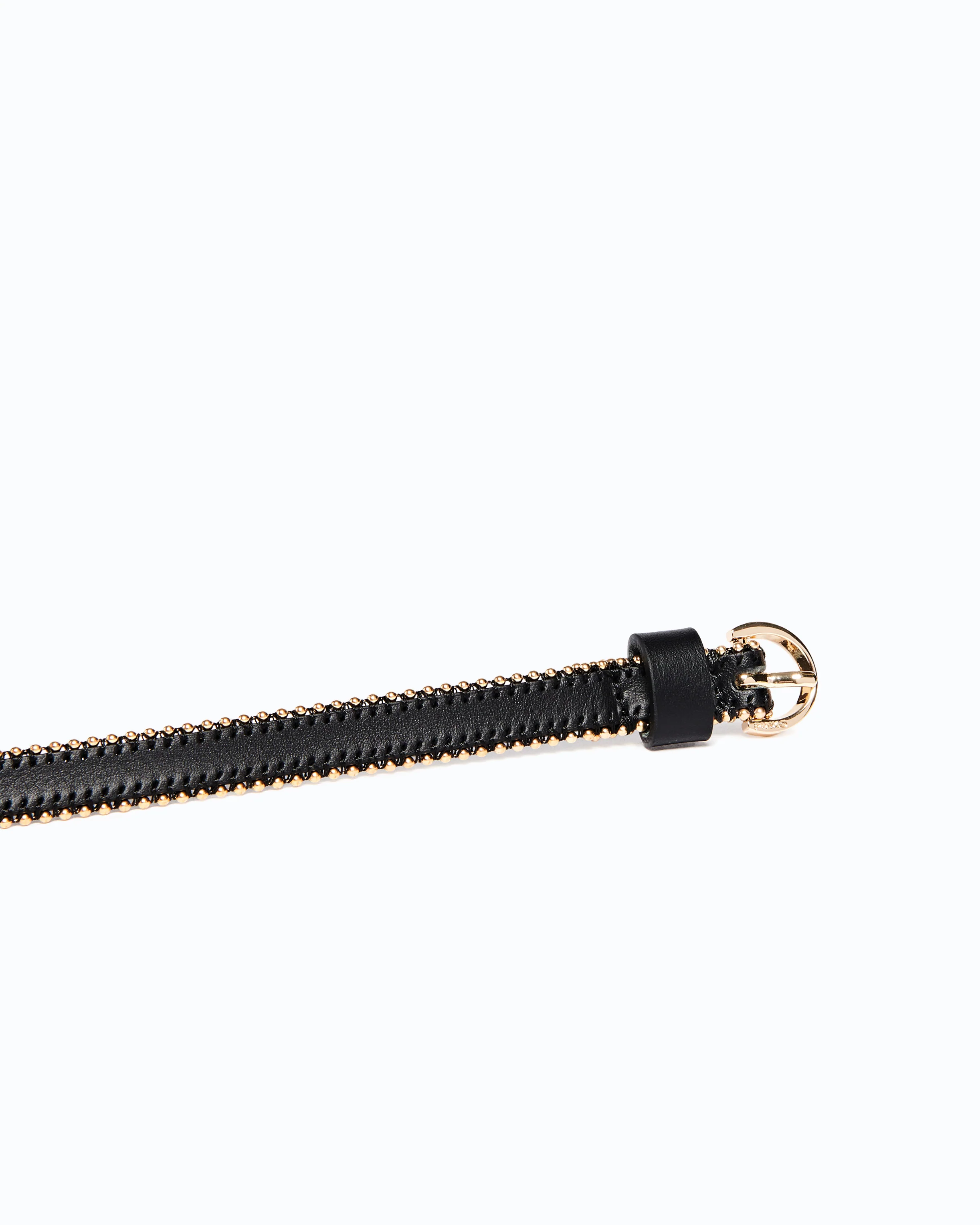 Leather belt with mini studs, 1 cm - Image 5