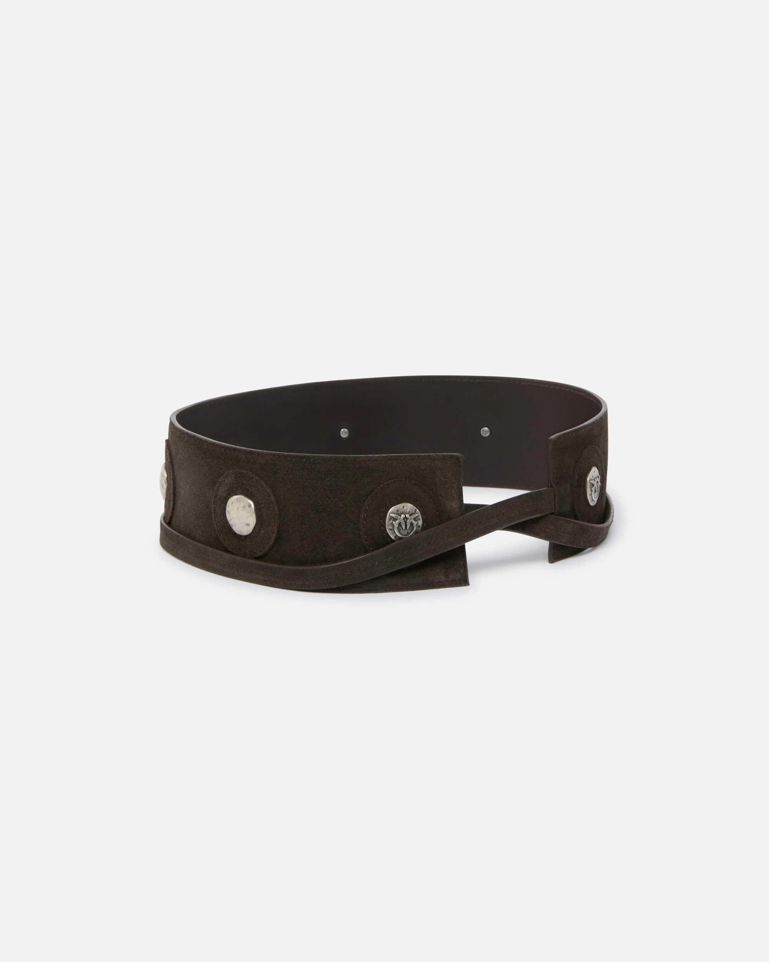 Leather belt with studs, 6 cm - Image 2