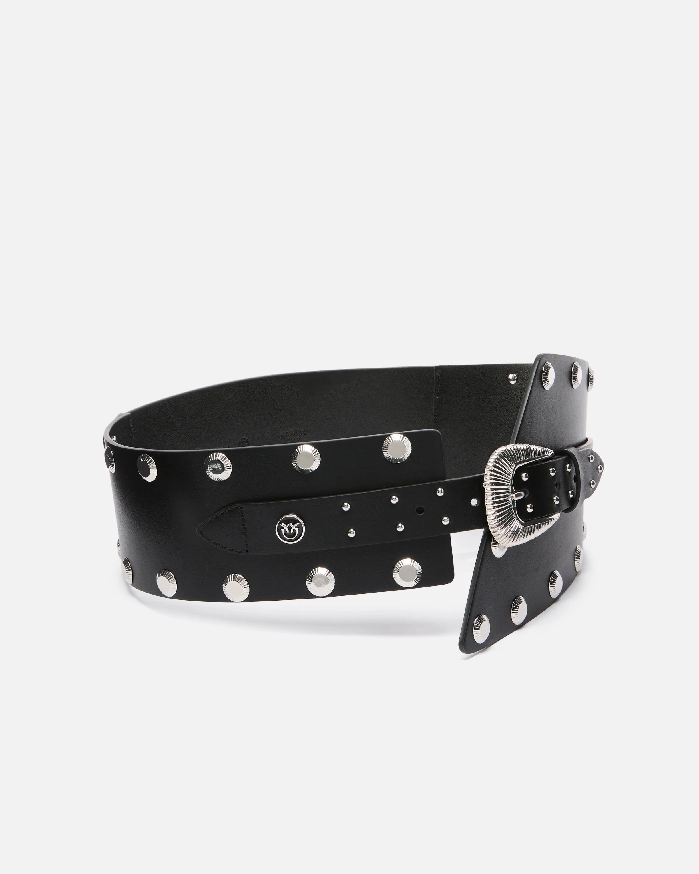 Leather belt with studs and strap, 15 cm - Image 2