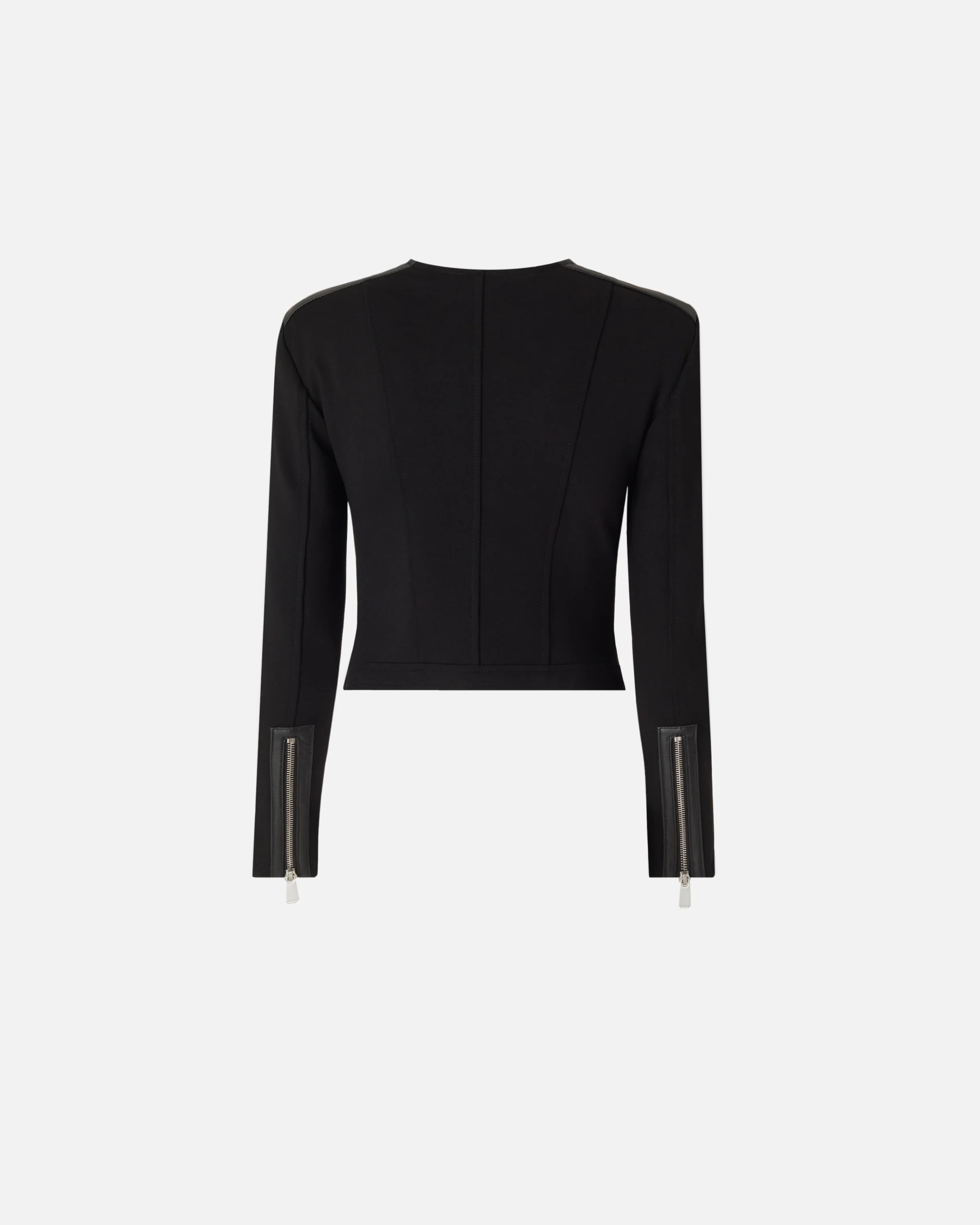 Leather bustier jacket with zip - Image 6