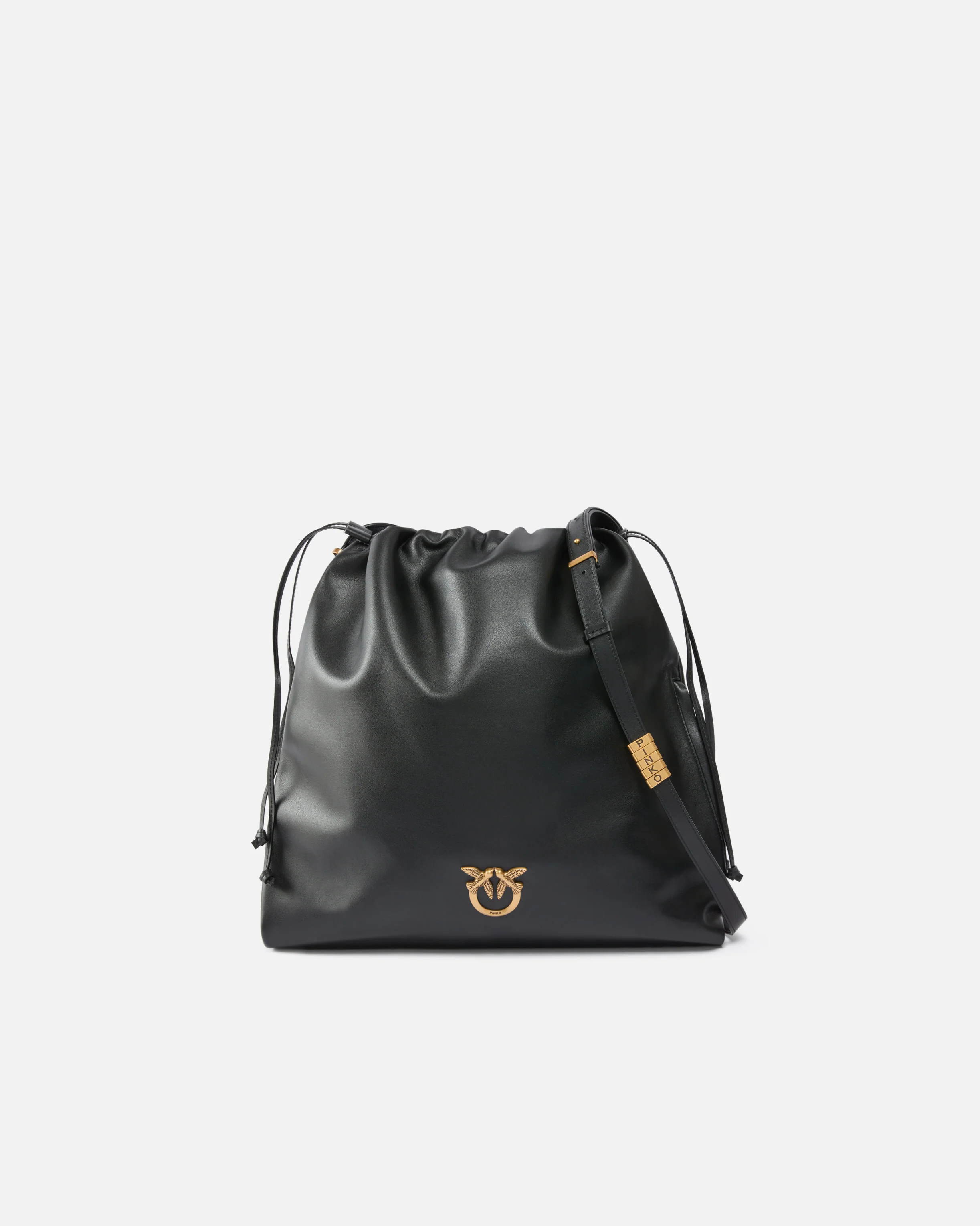 Leather Mini Slouchy Bag with Love Birds logo