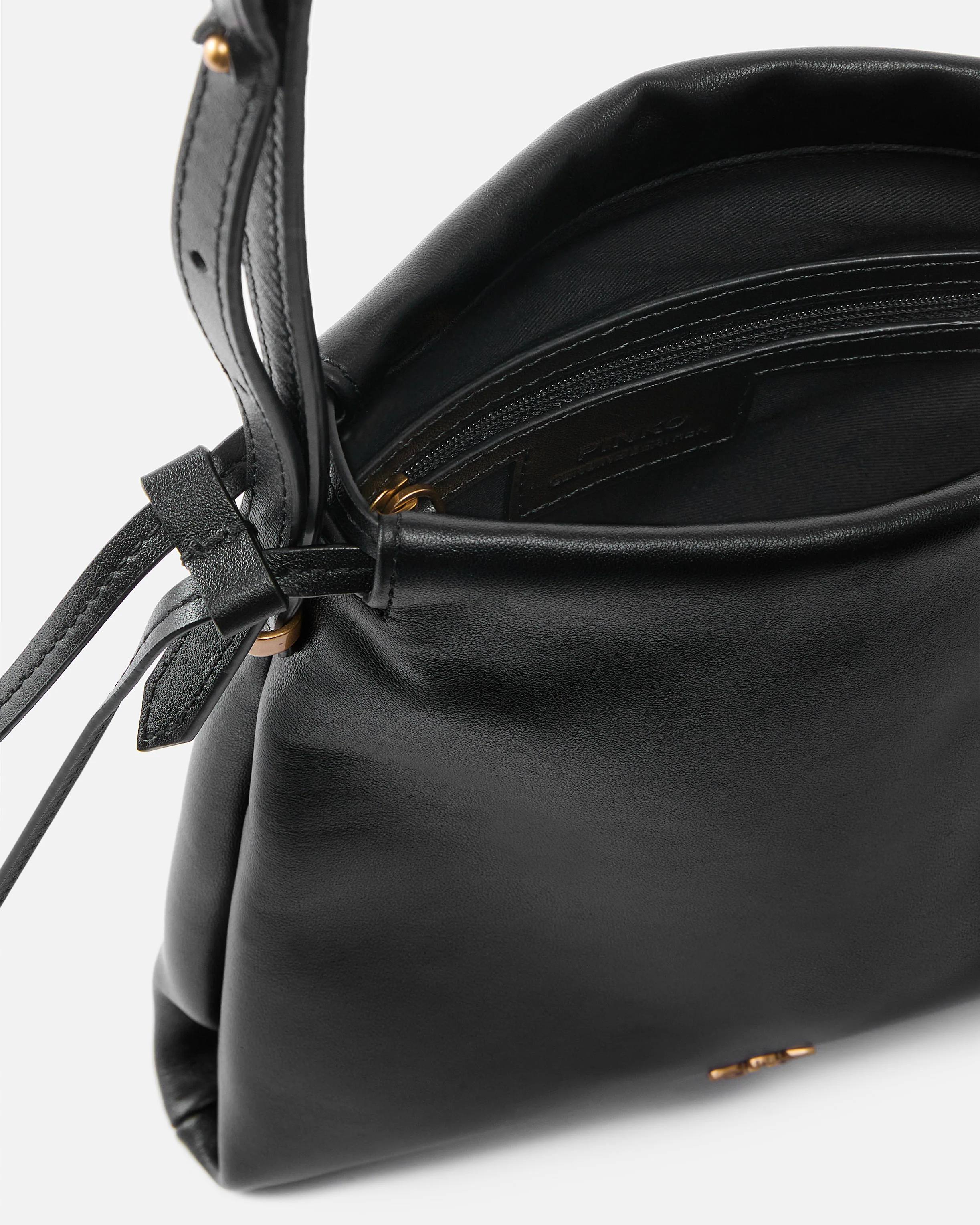 Leather Mini Slouchy Bag with Love Birds logo - Image 4