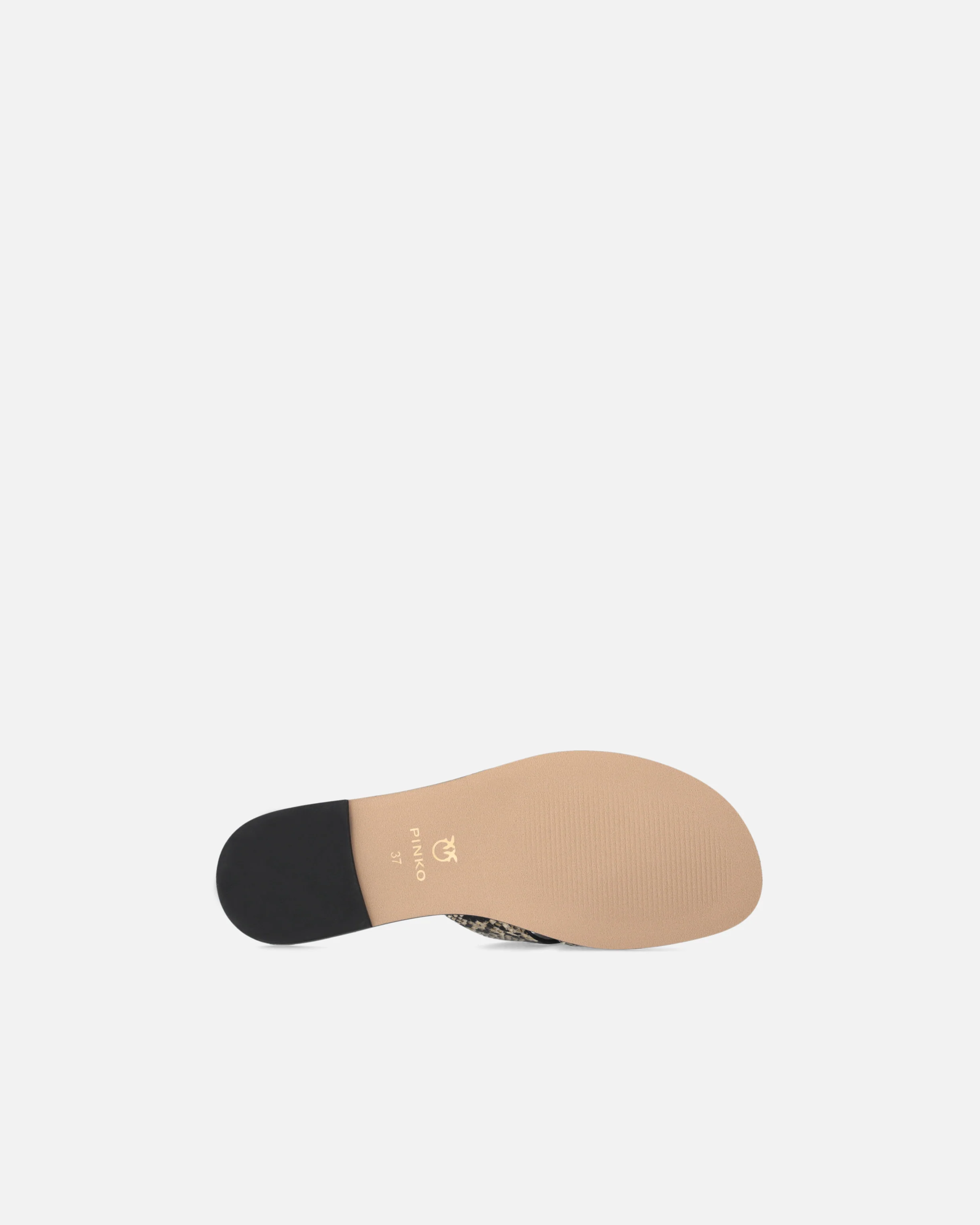 Leather slip-on sandals with python print and Love Birds logo - Image 7