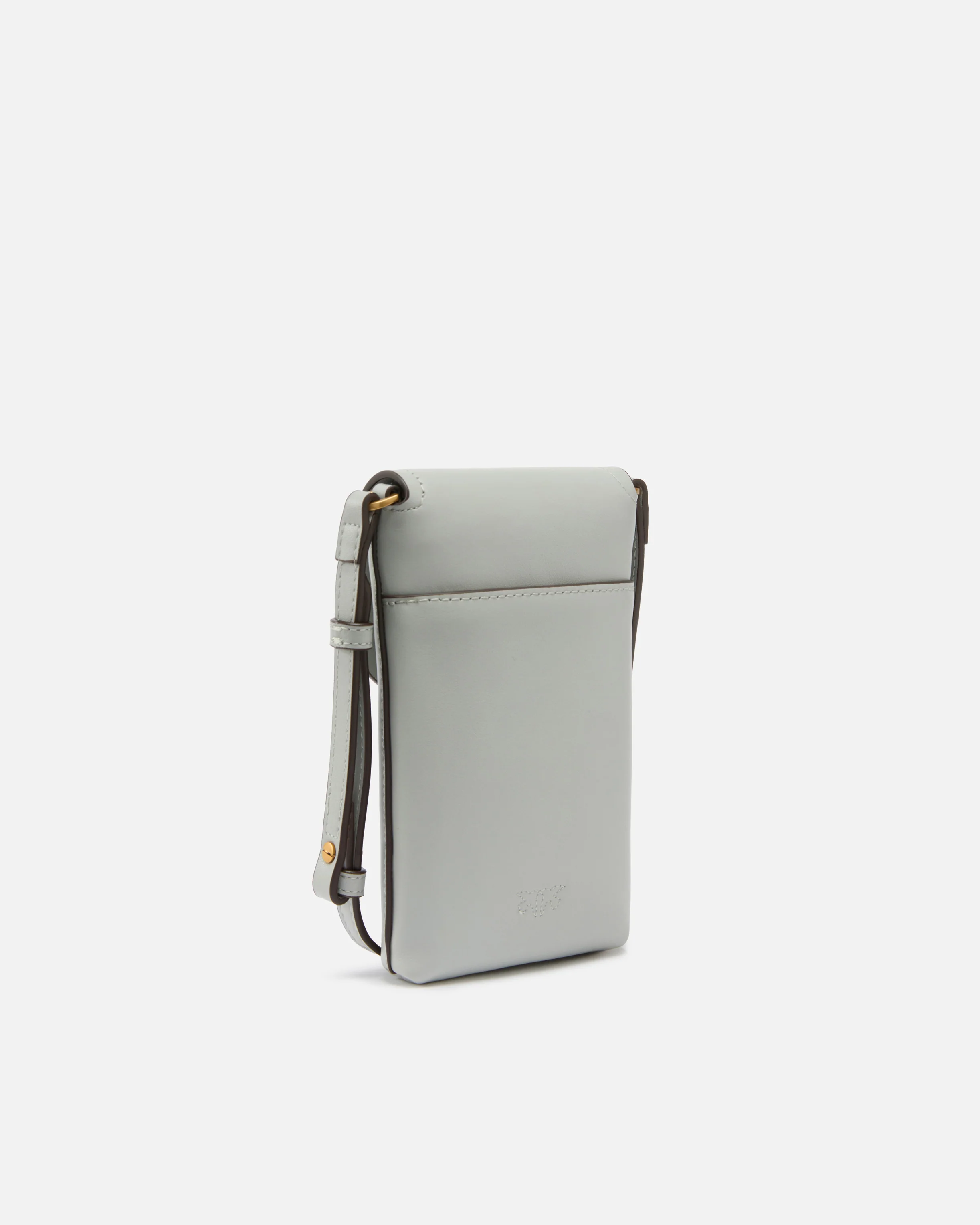 Leather smartphone case with shoulder strap and logo - Image 2