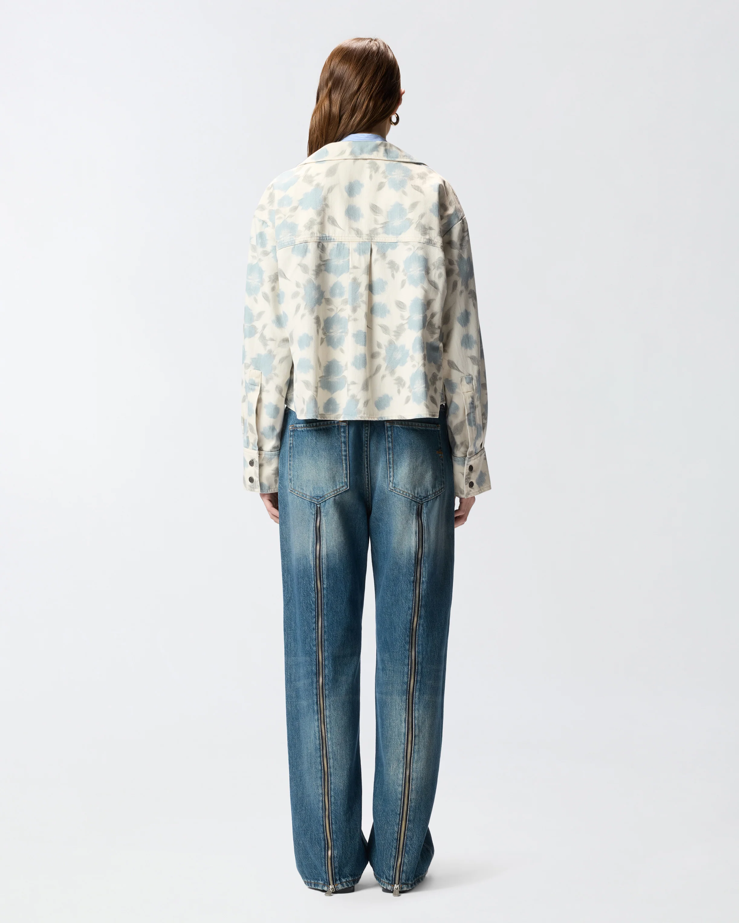 Lightweight boxy shirt with floral print - Image 3