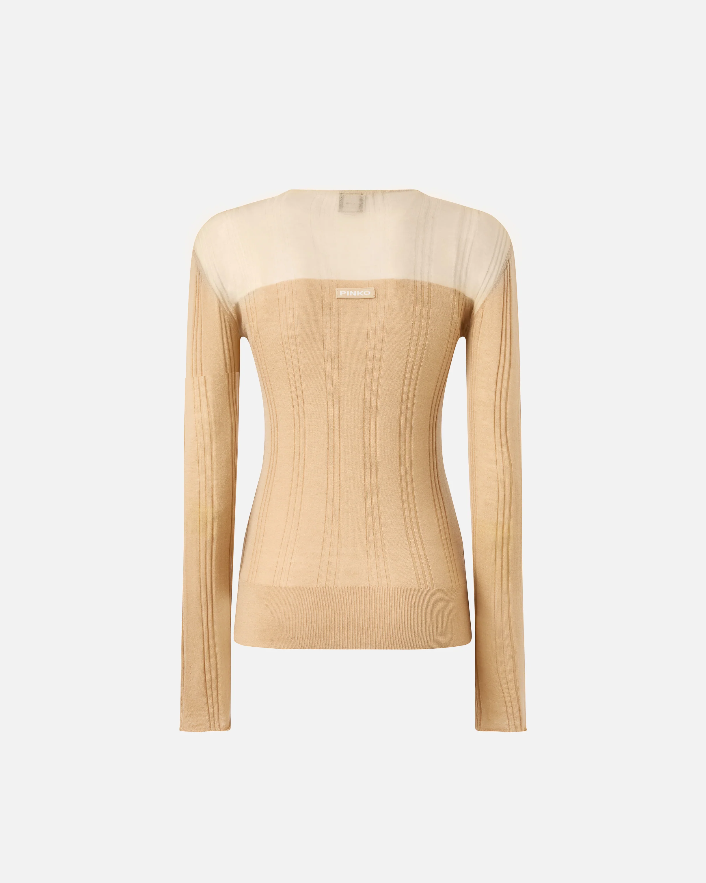 Lightweight ribbed sweater with sheer details - Image 6