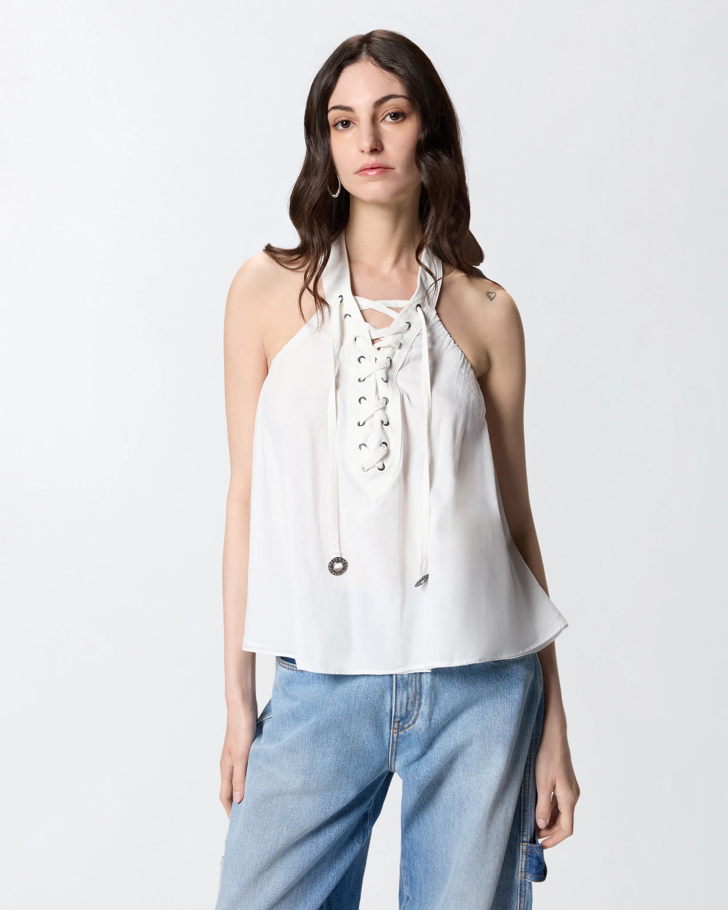Lightweight top with laces and Texan details