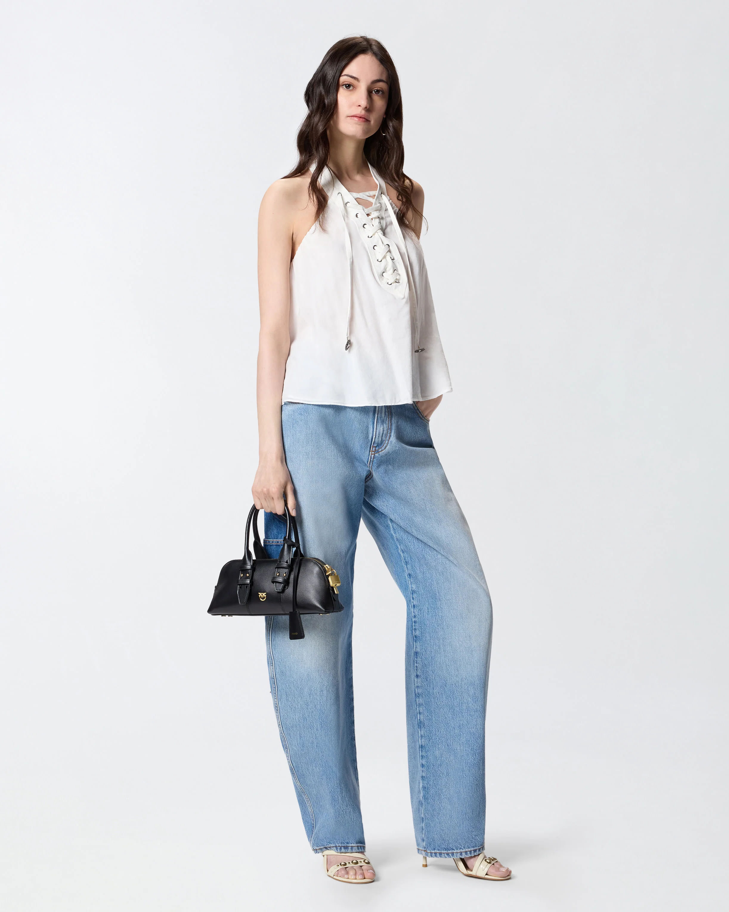 Lightweight top with laces and Texan details - Image 2