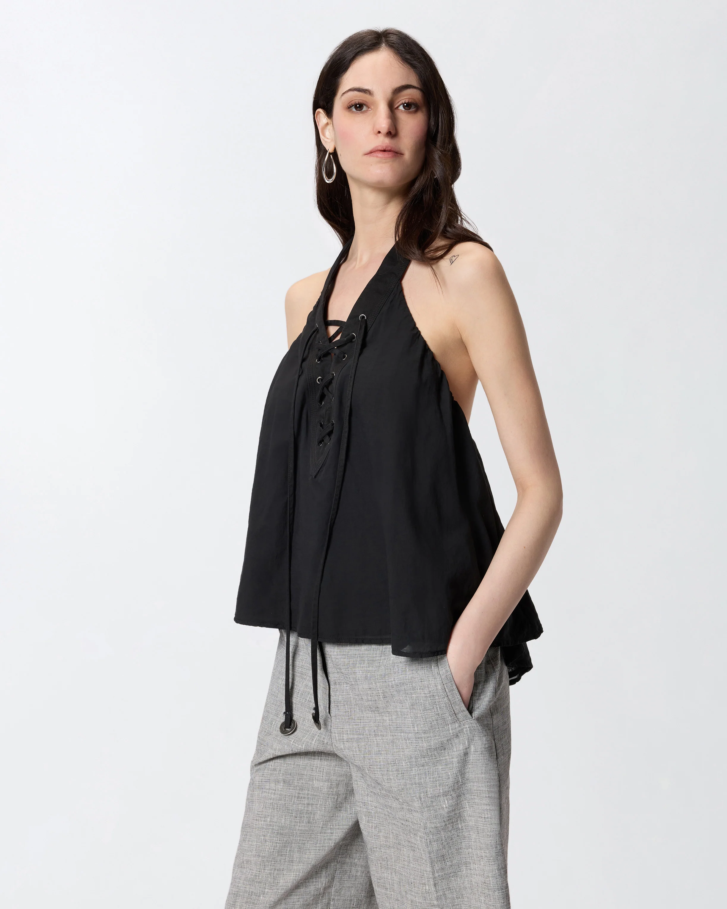 Lightweight top with laces and Texan details