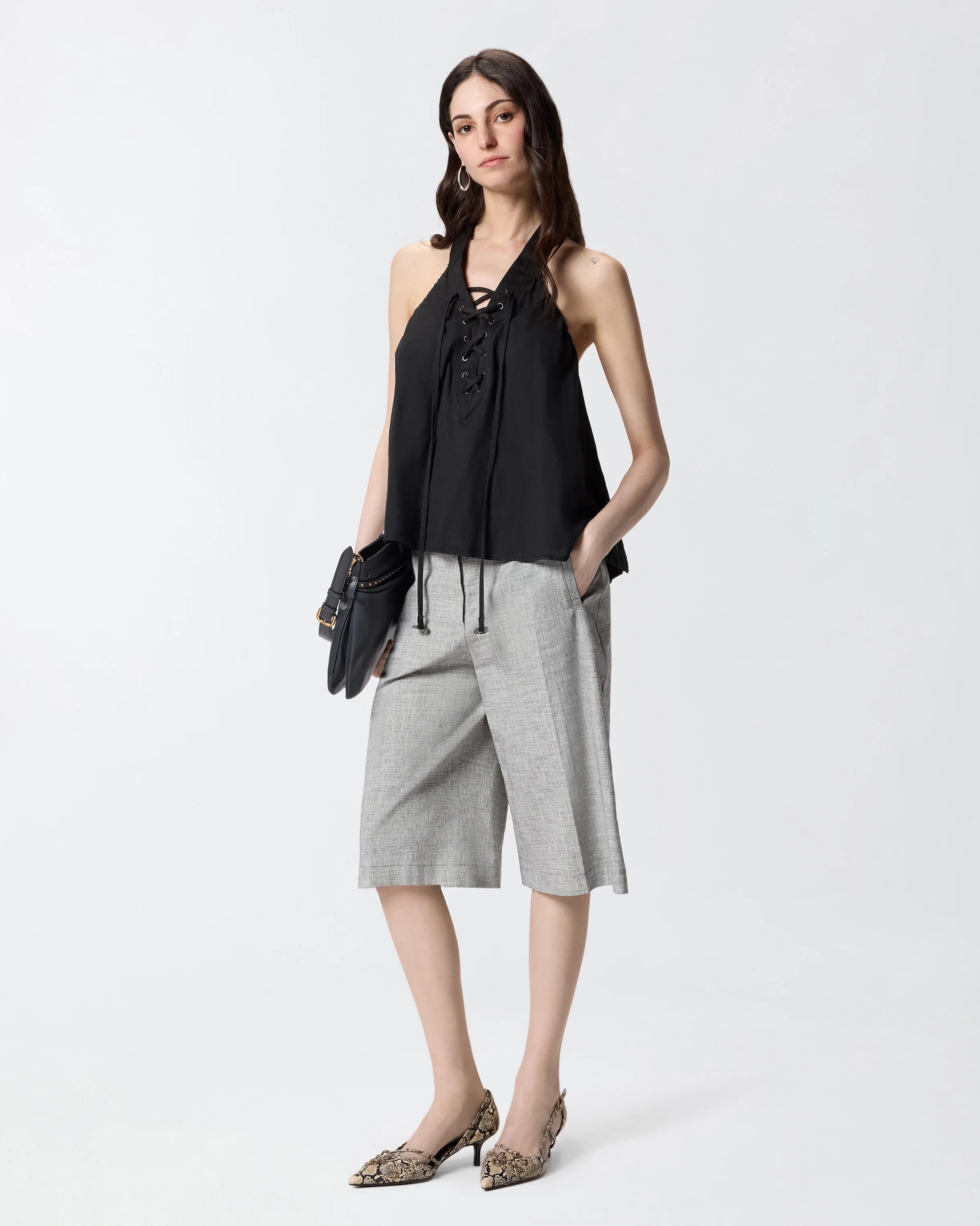 Lightweight top with laces and Texan details - Image 2
