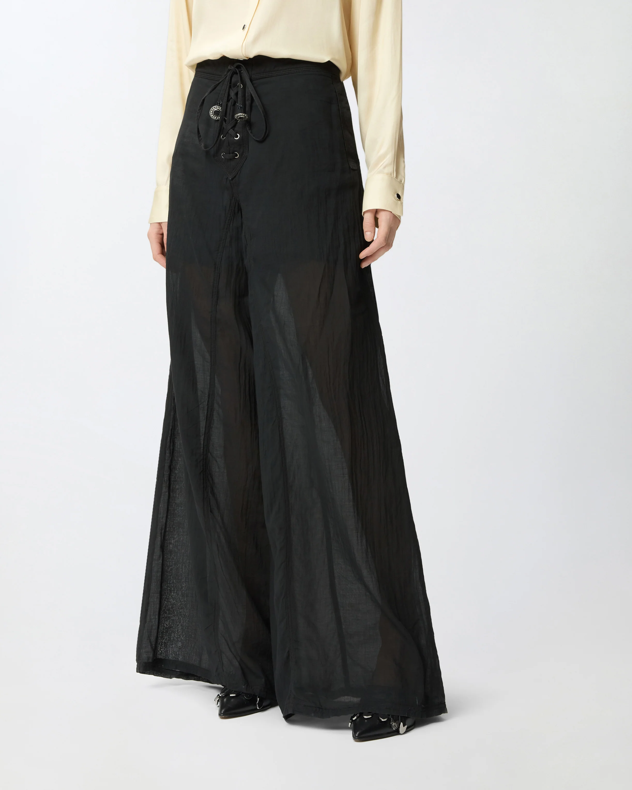 Lightweight trousers with laces and Texan details - Image 2