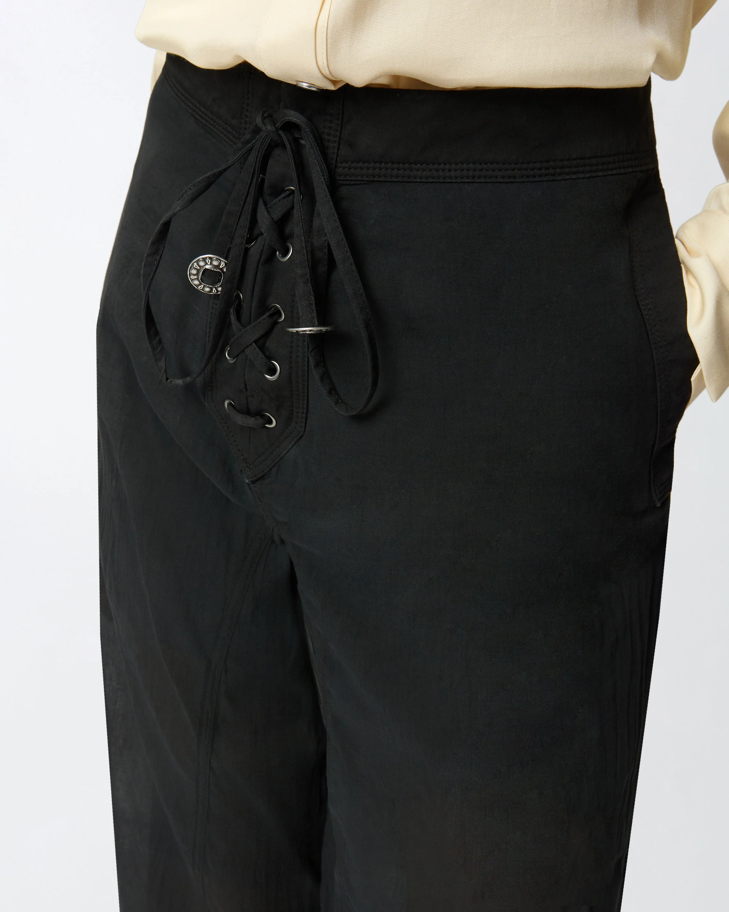 Lightweight trousers with laces and Texan details - Image 4