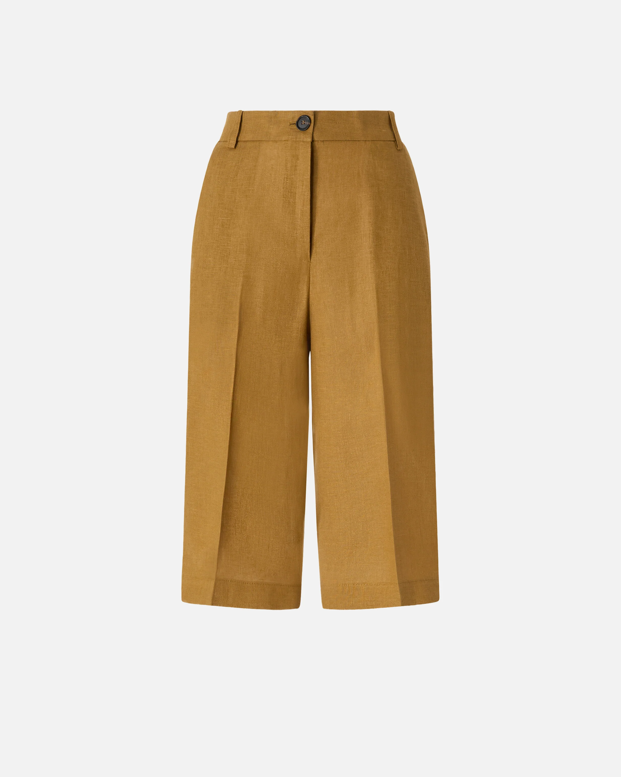 Linen Bermuda shorts with pressed pleat detail - Image 5