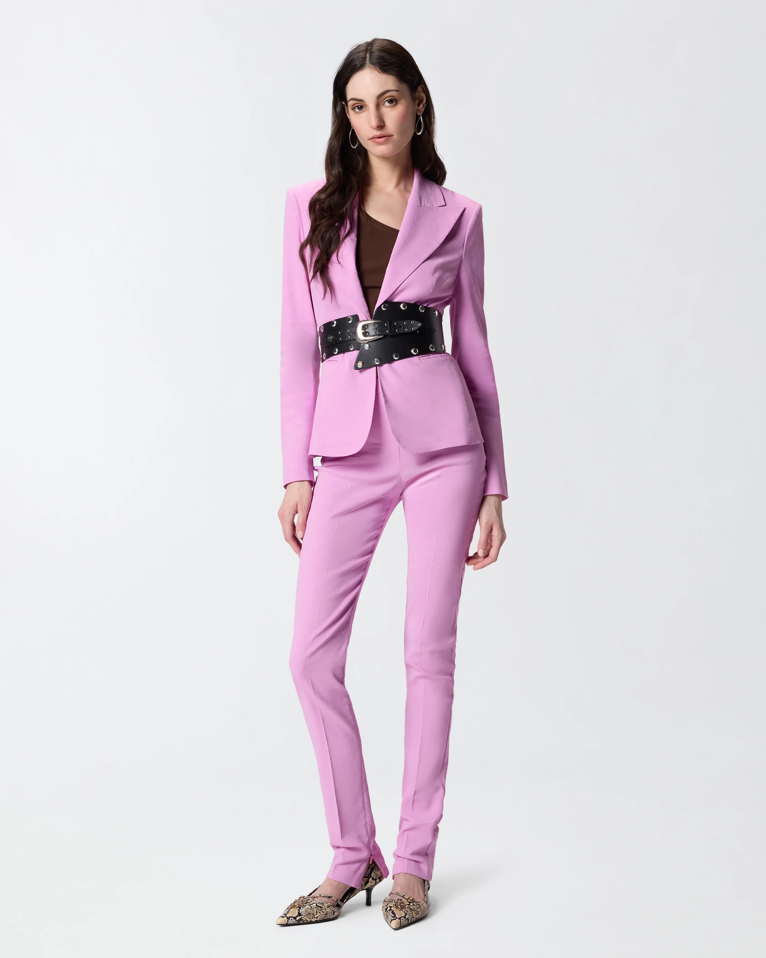 Linen-blend jacket with rear slit - Image 2