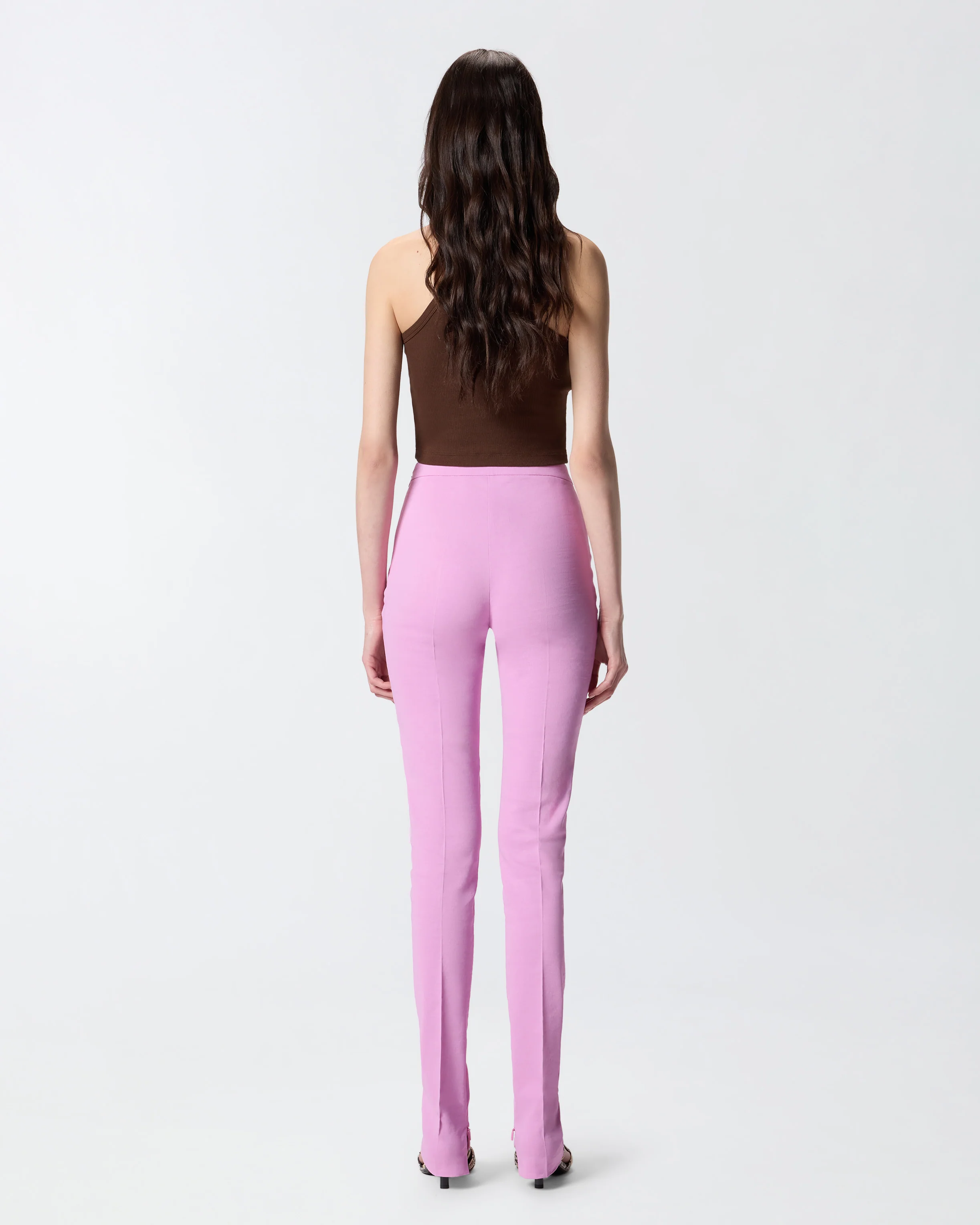 Linen-blend trousers with adjustable hem slit detail - Image 3