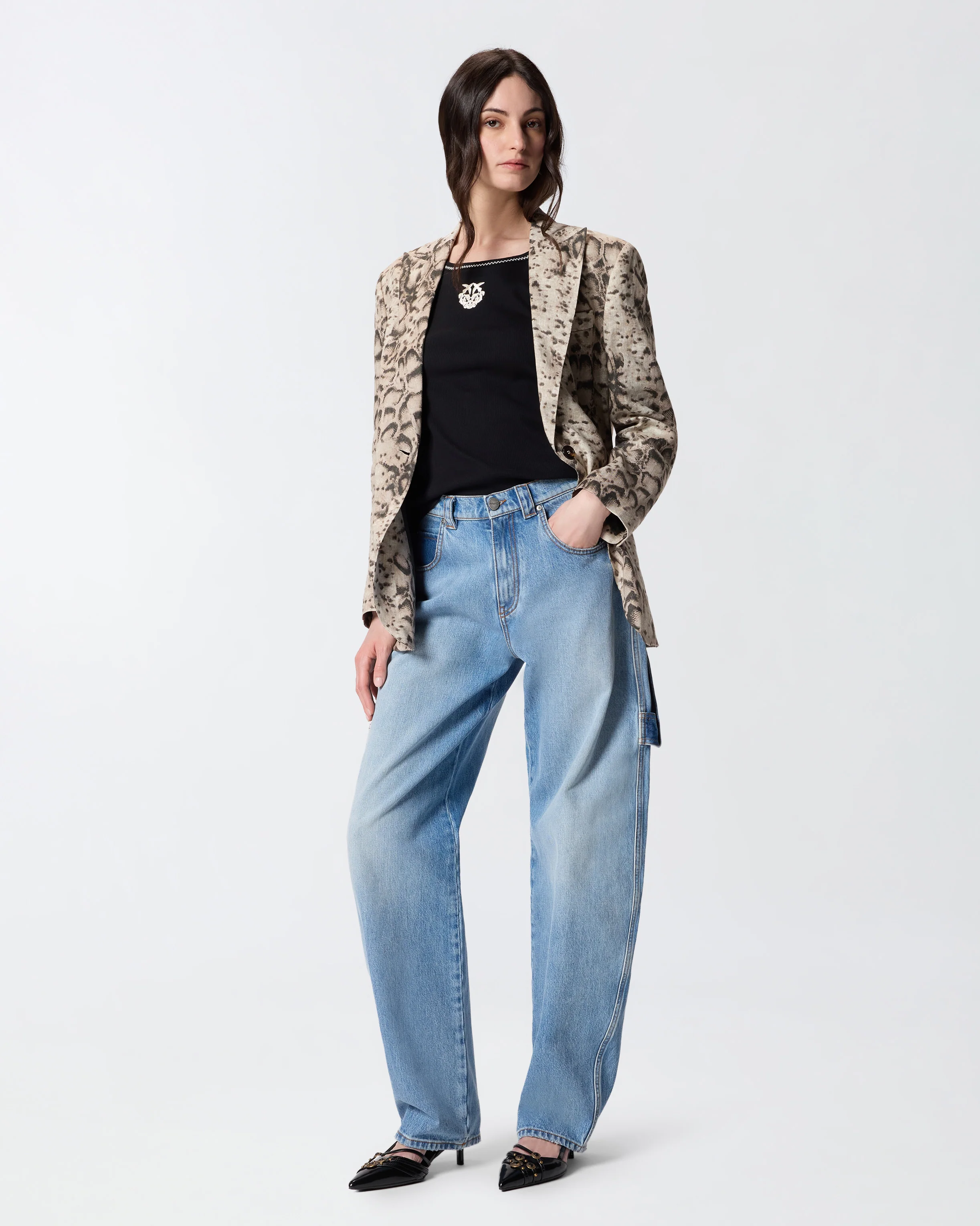 Linen jacket with snake print - Image 2