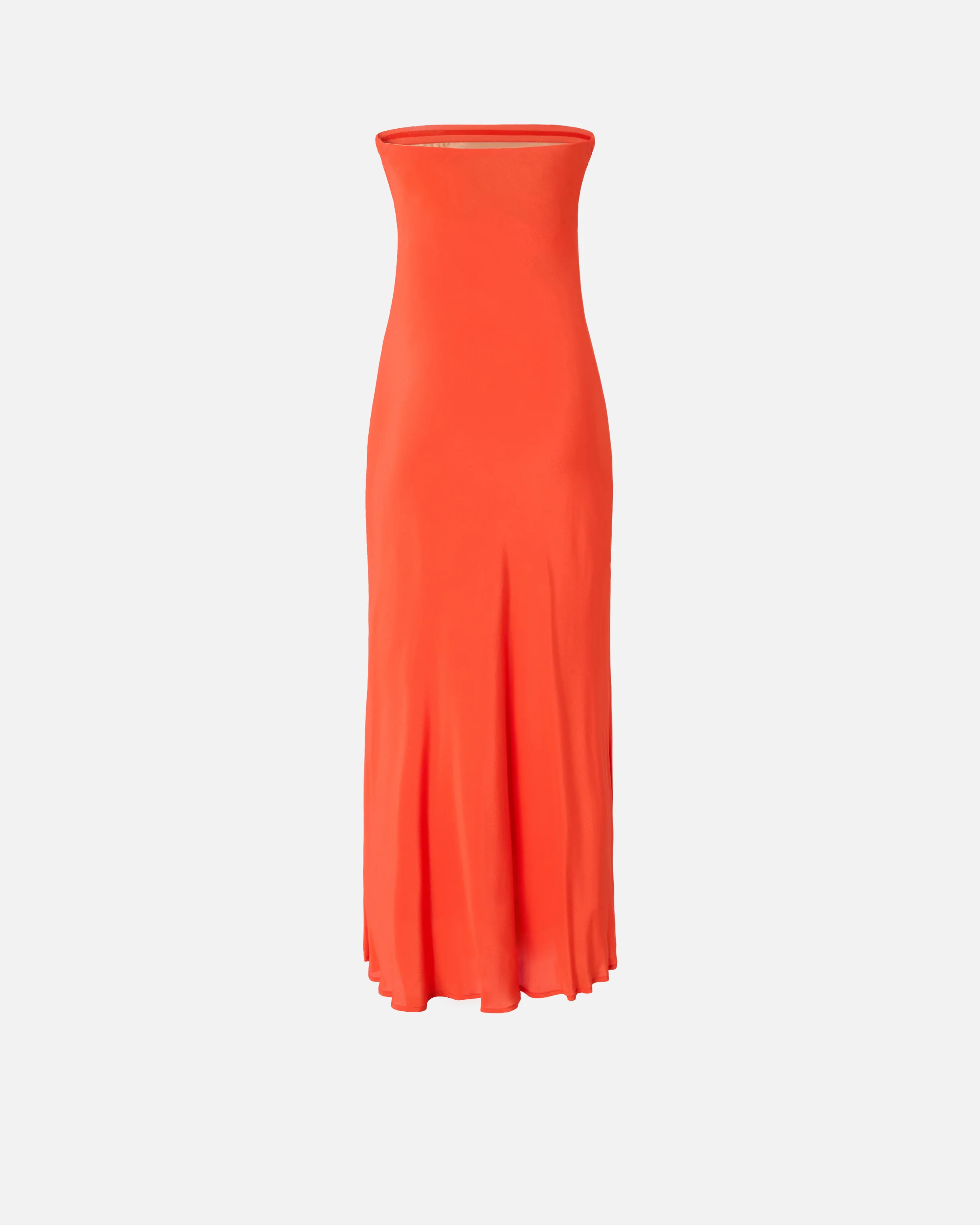 Long bandeau dress in viscose and silk crêpe de chine - Image 2