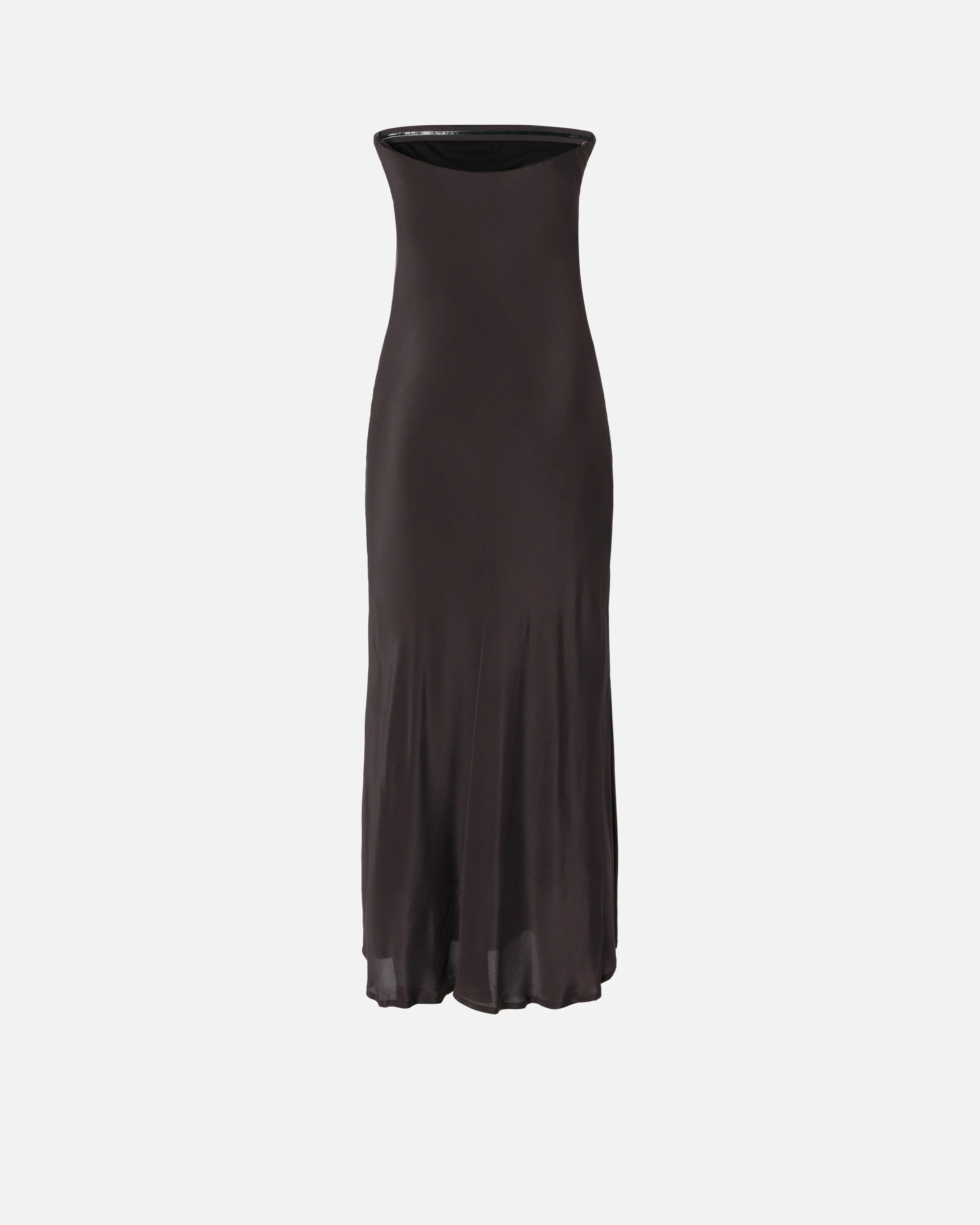 Long bandeau dress in viscose and silk crêpe de chine - Image 2