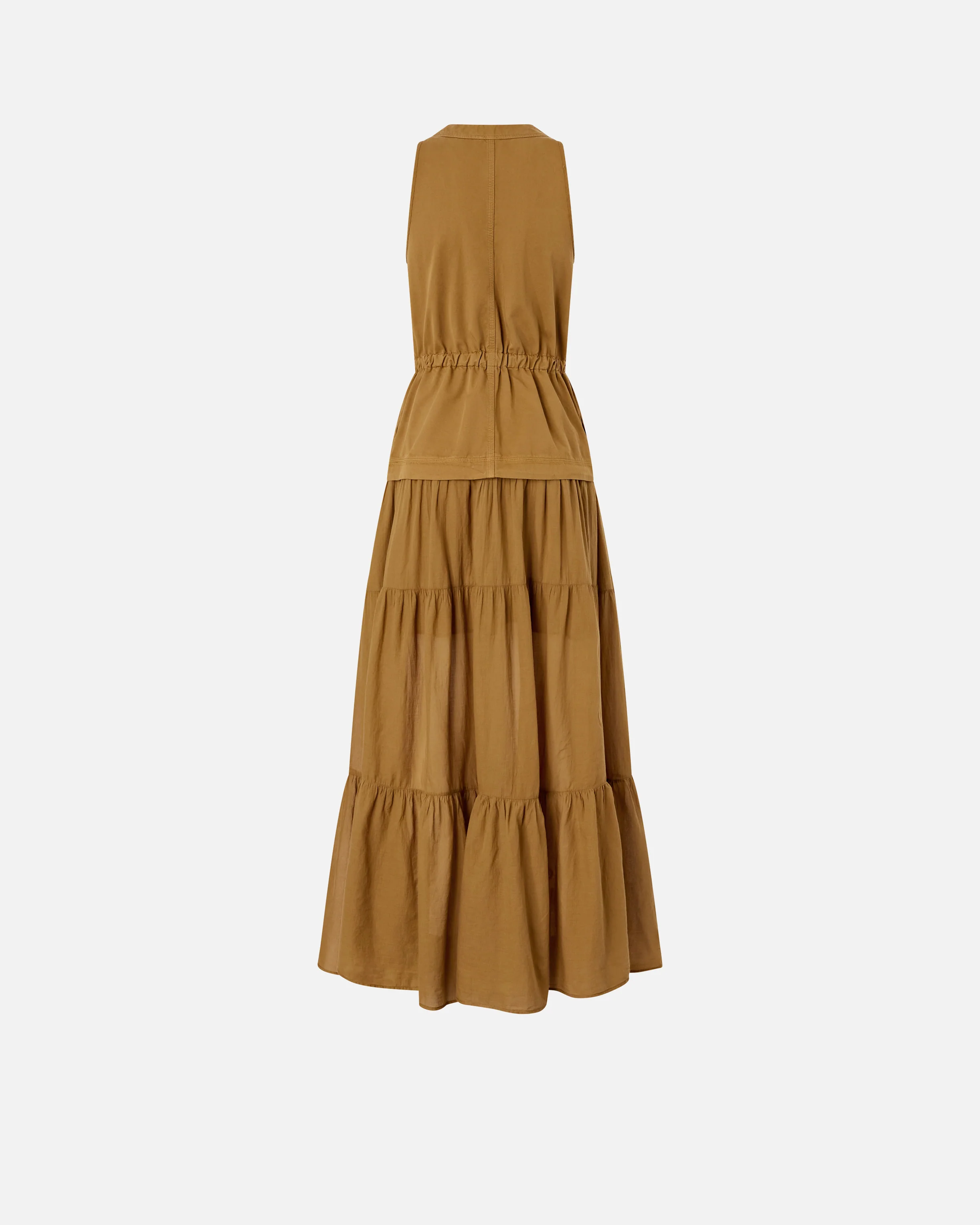 Long cotton dress with flounce and ribbons - Image 6