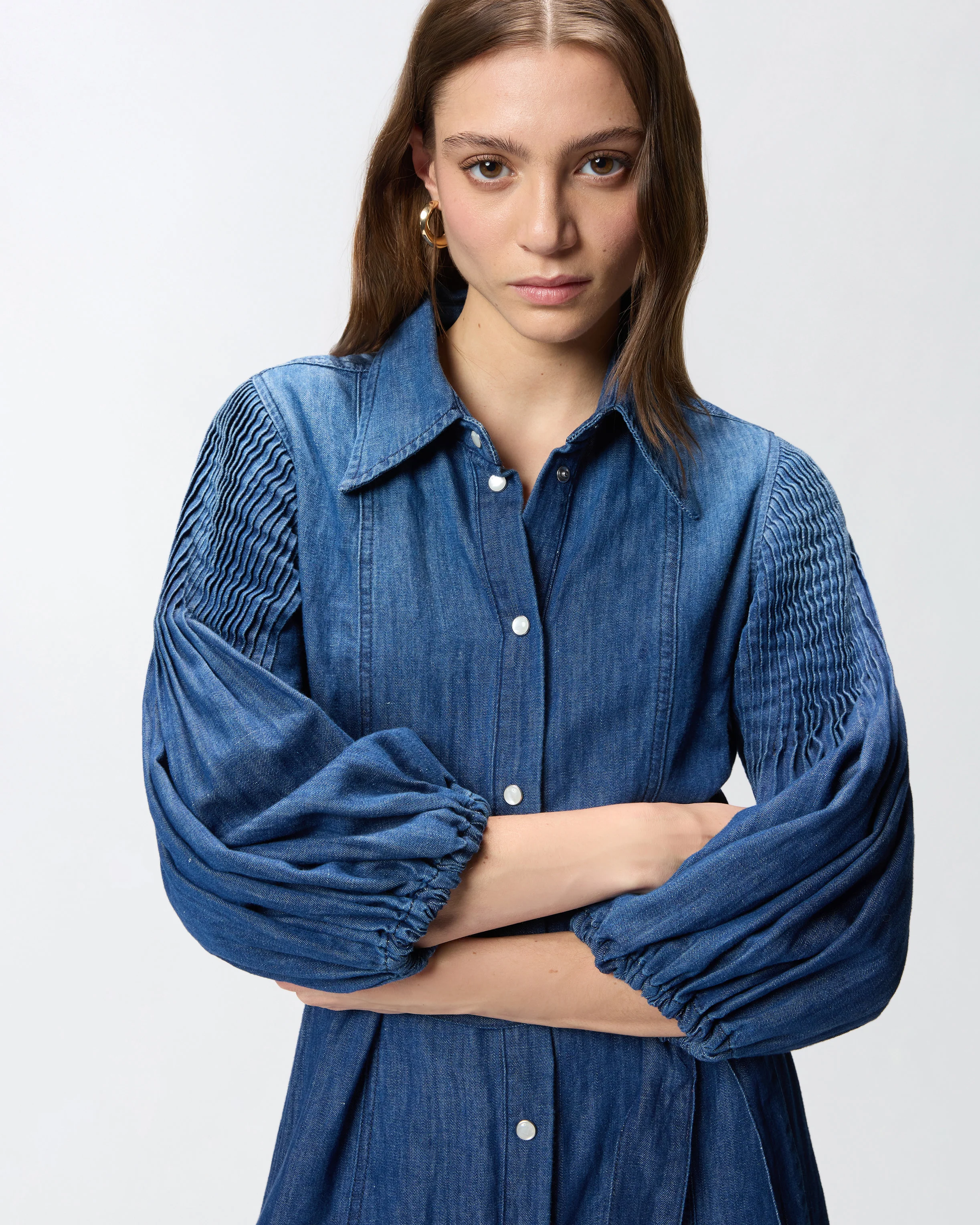 Long denim shirt dress - Image 4
