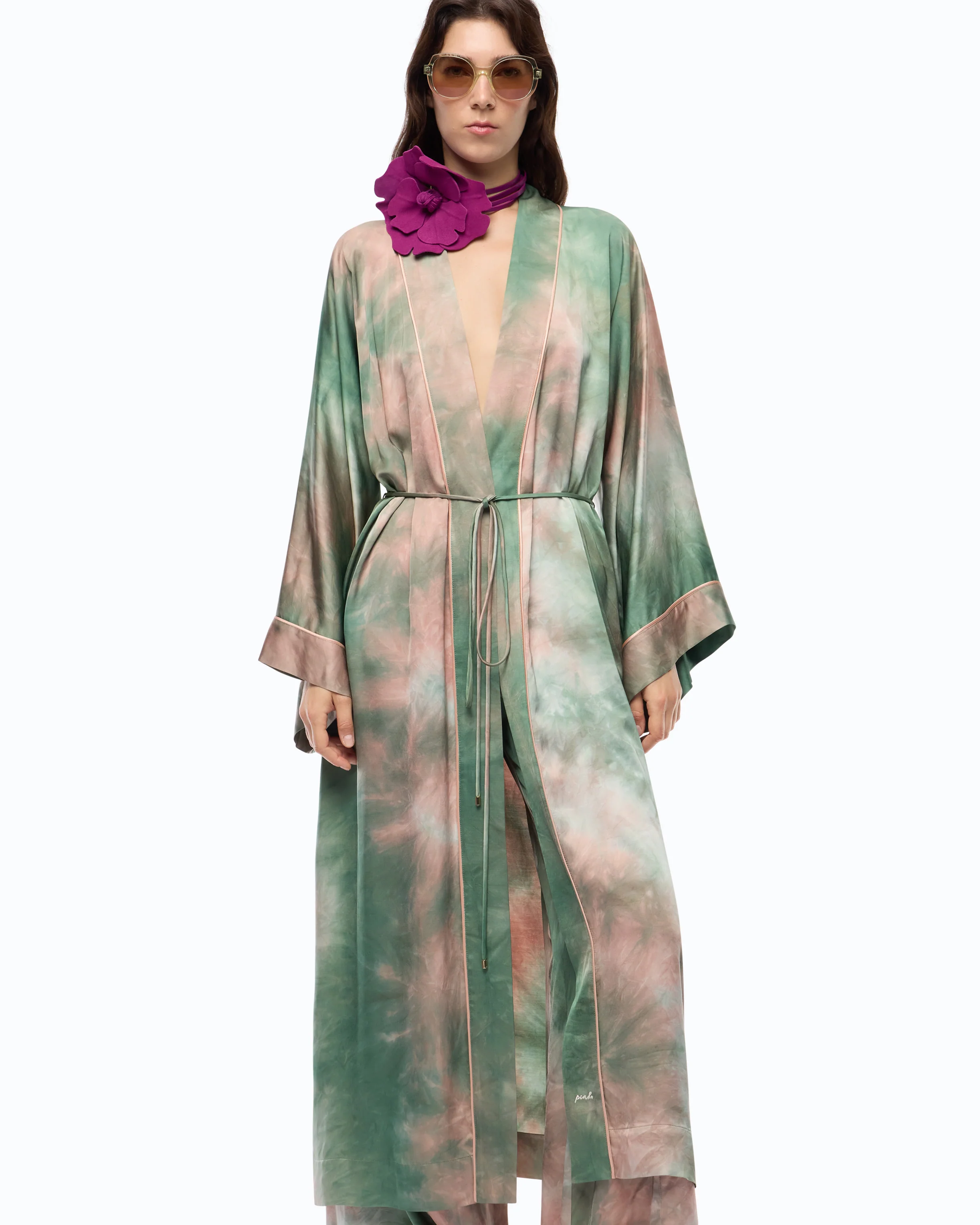 Long gradient satin kimono - Image 2