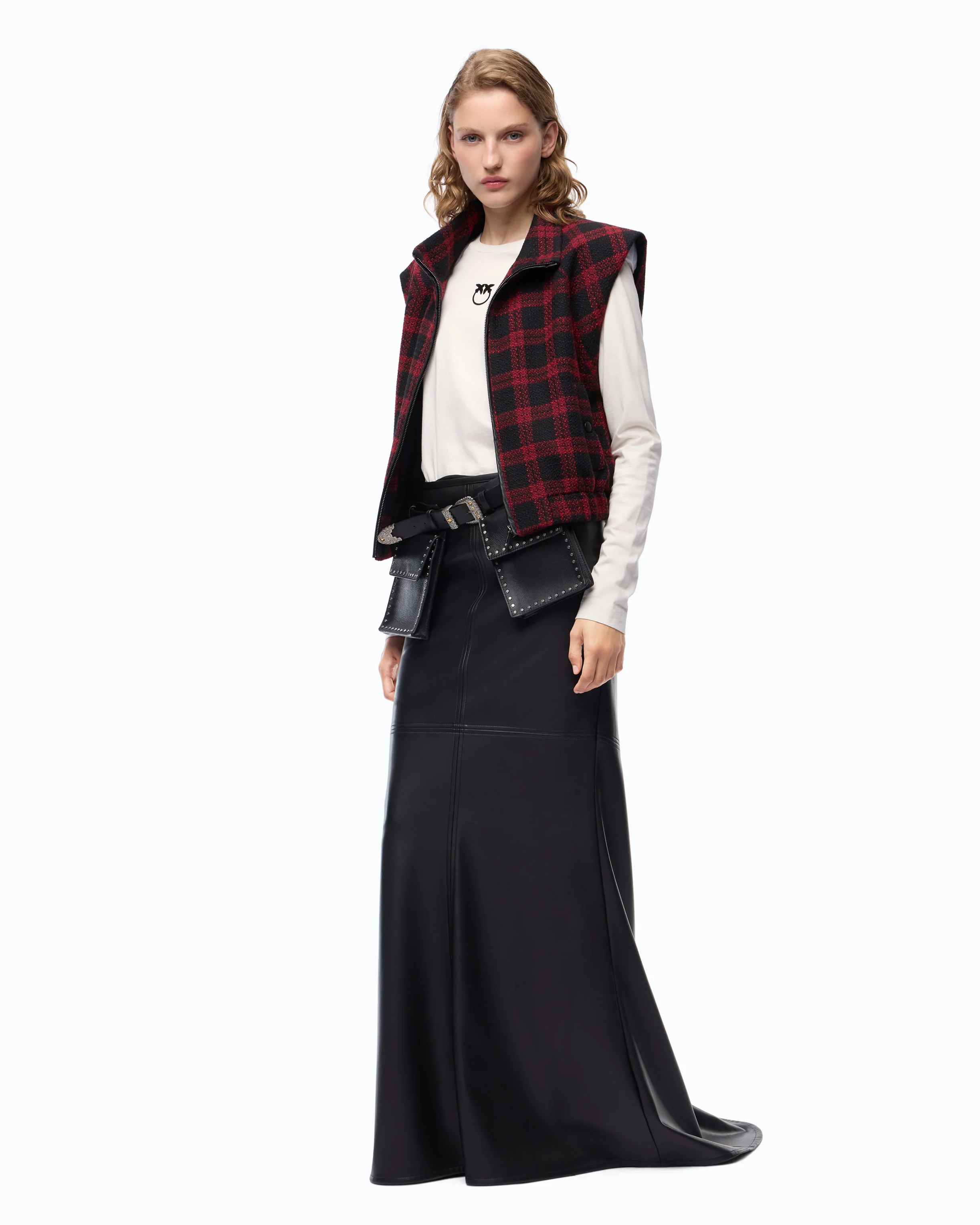 Long mermaid skirt in ultra-glossy fabric