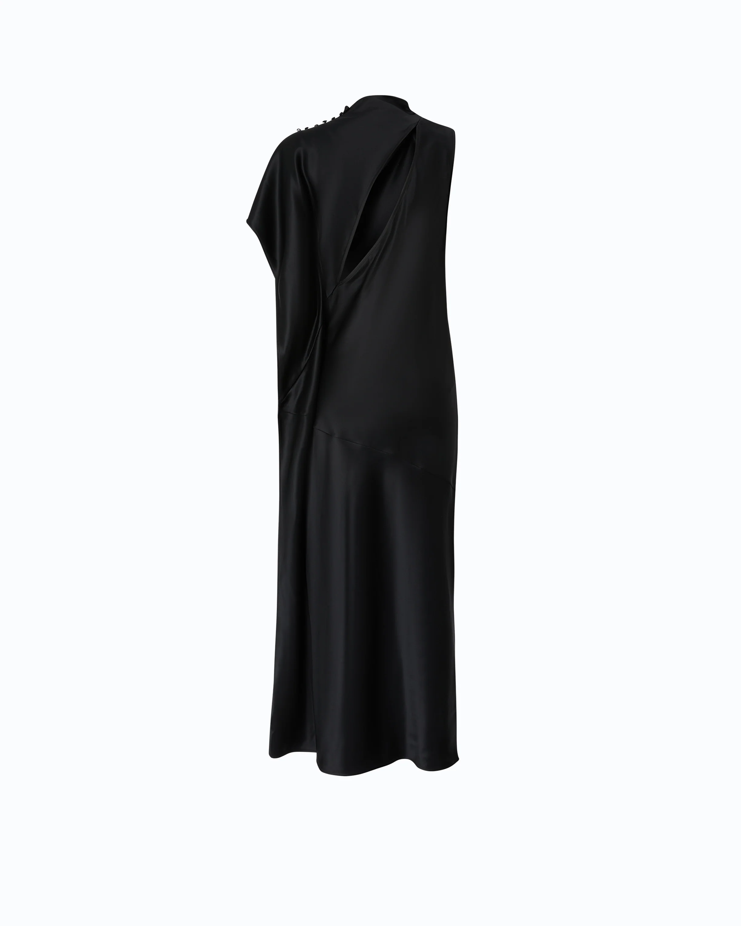 Long, one-shoulder satin dress - Image 6