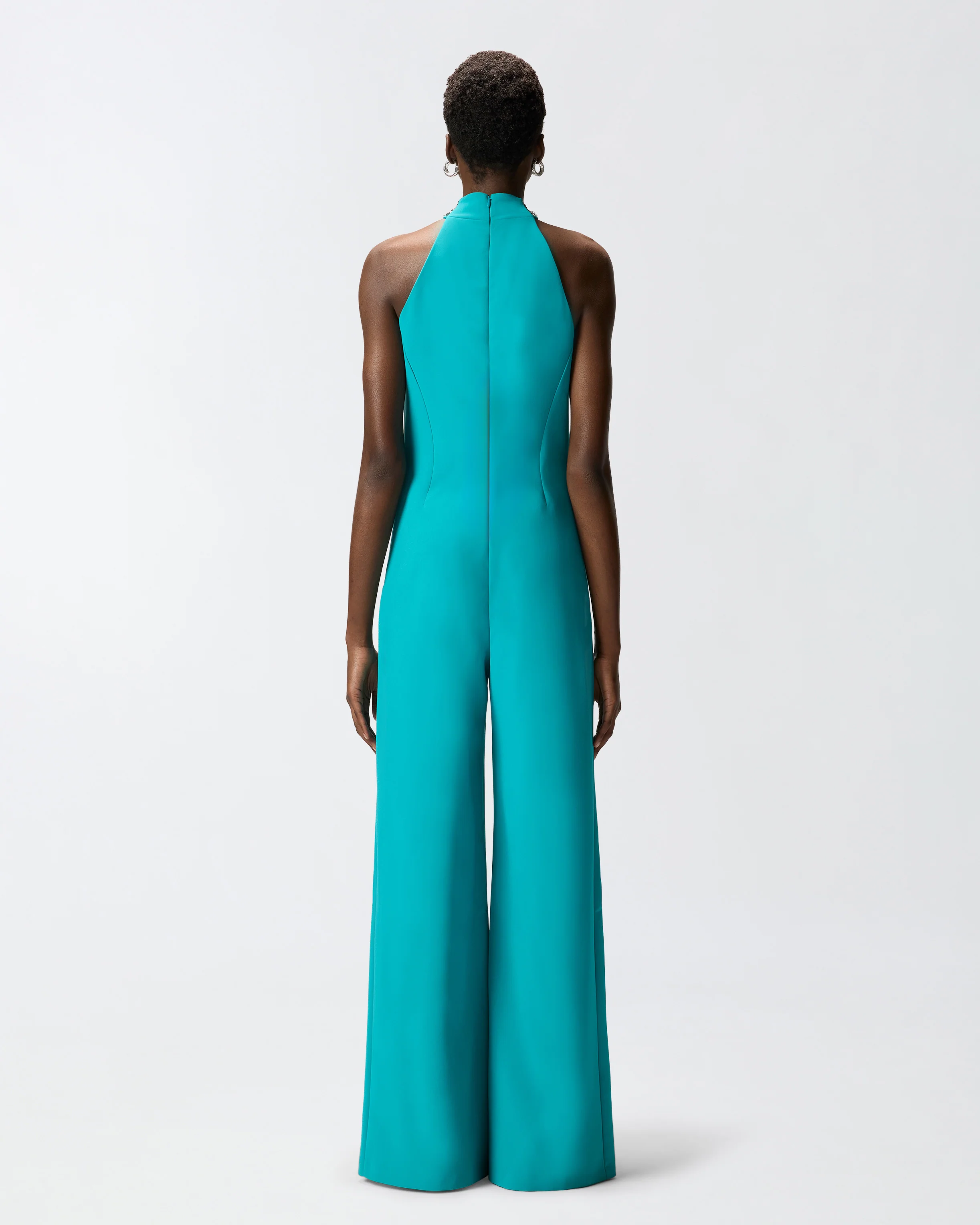 Long playsuit with halterneck and jewel decoration - Image 3