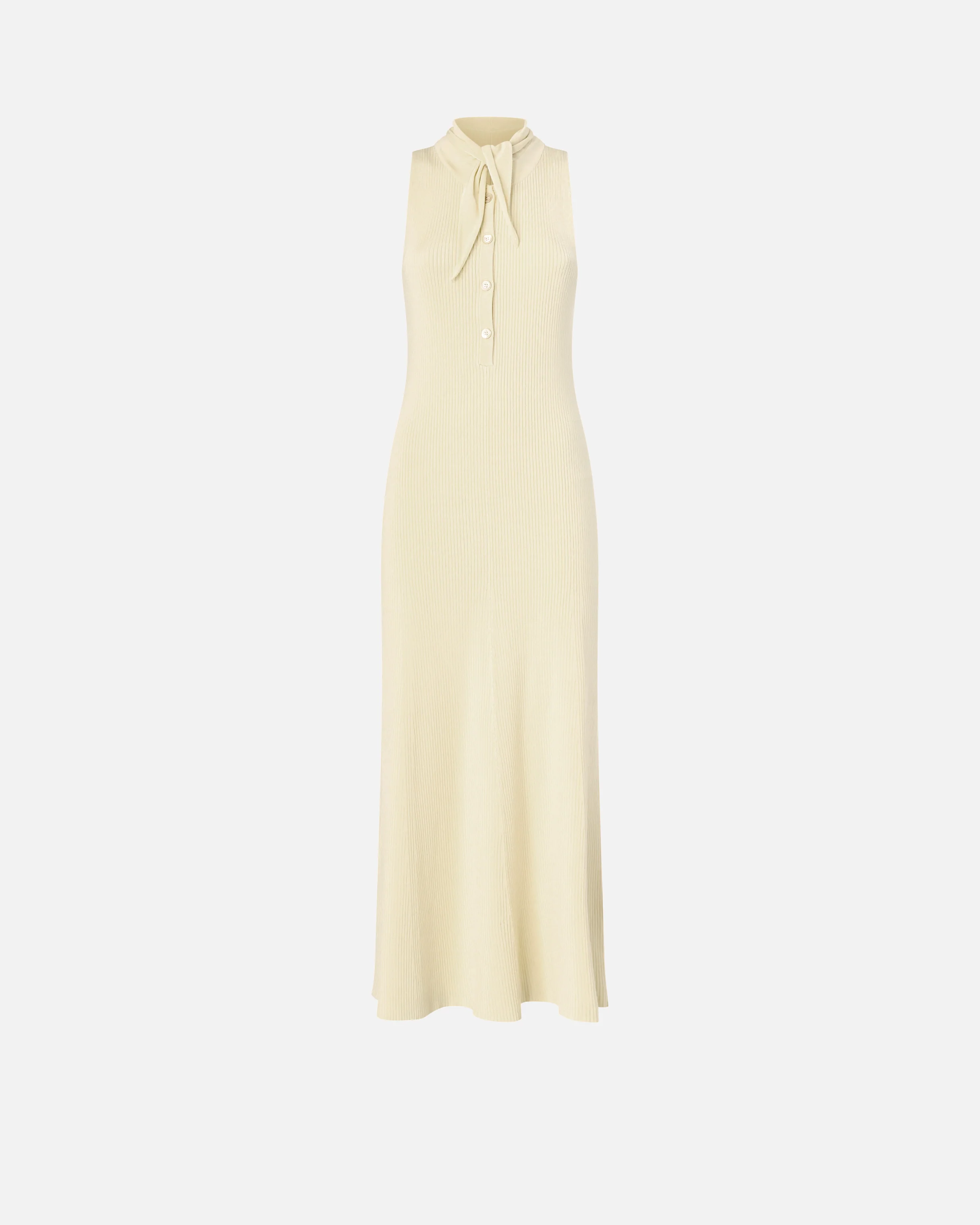 Long ribbed dress with bandana collar - Image 5