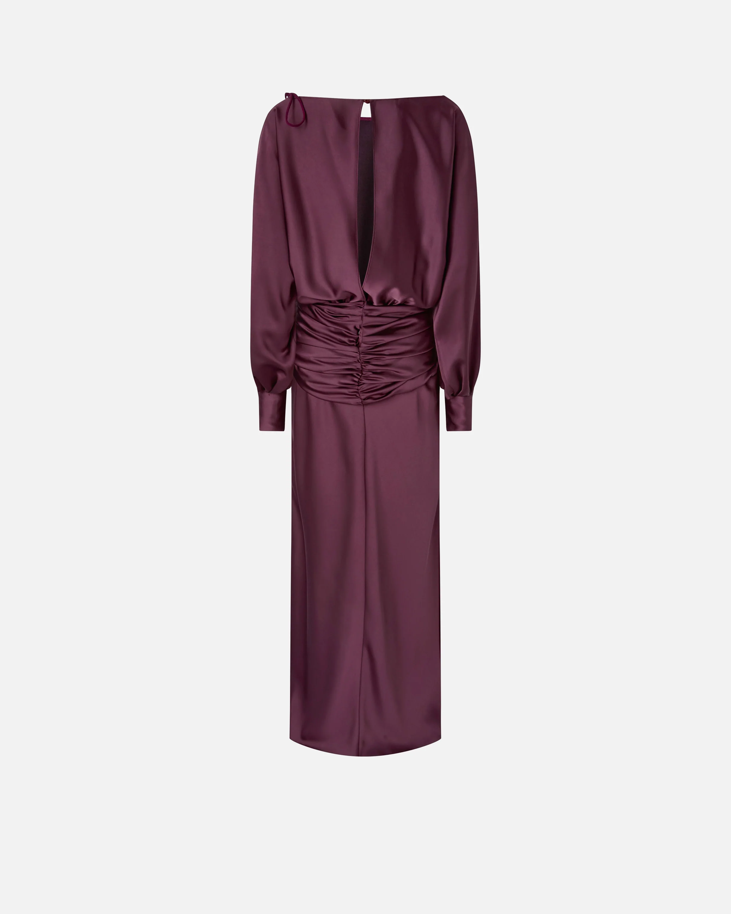 Long satin dress with draping - Image 6