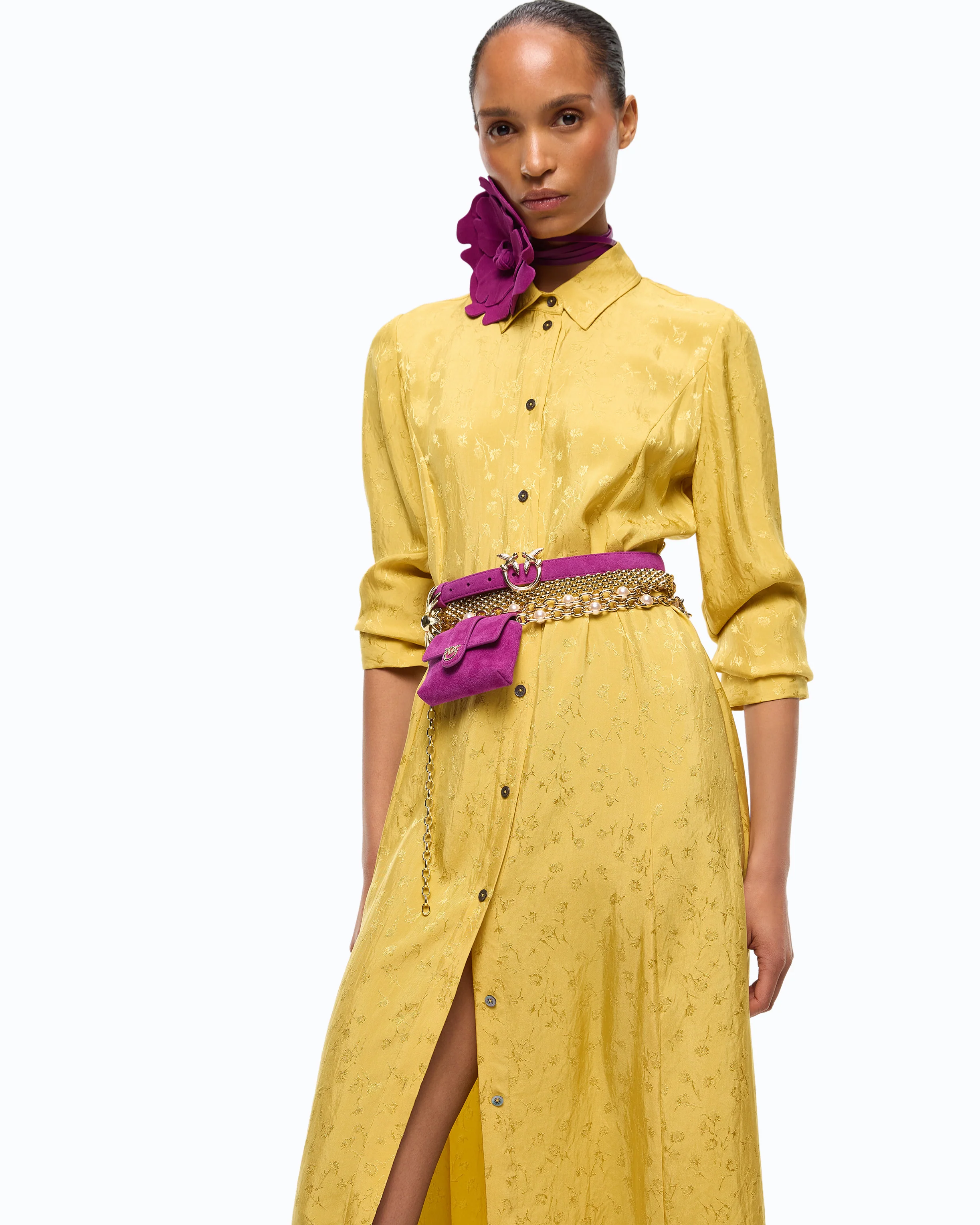 Long shirt dress with belt - Image 2