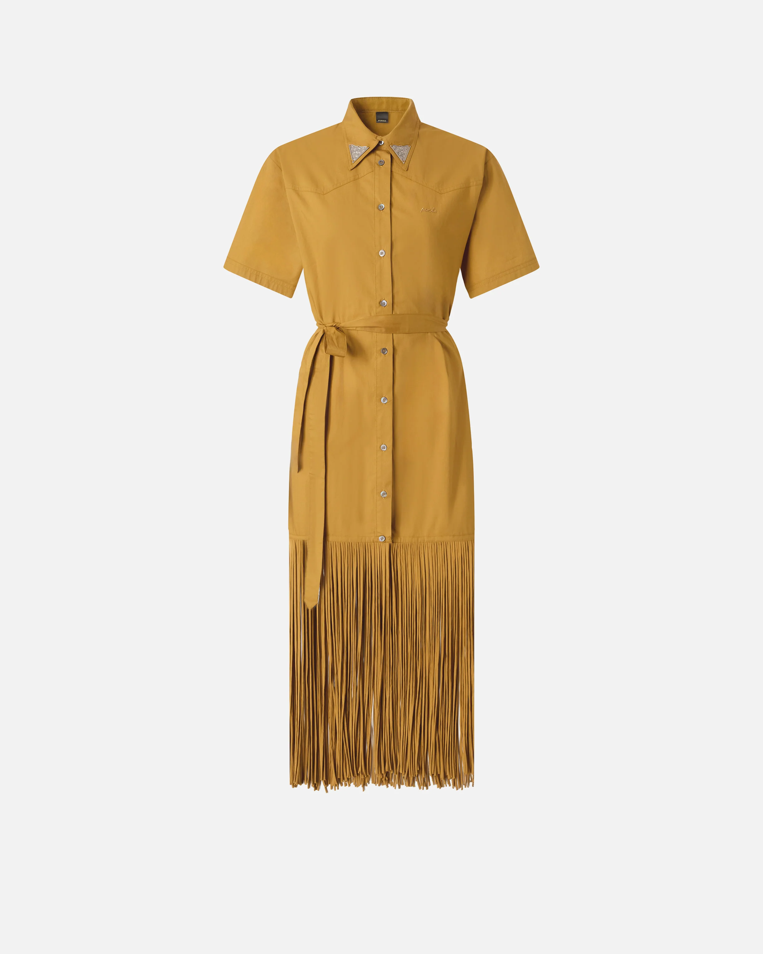 Long shirt dress with fringing and metallic details - Image 5