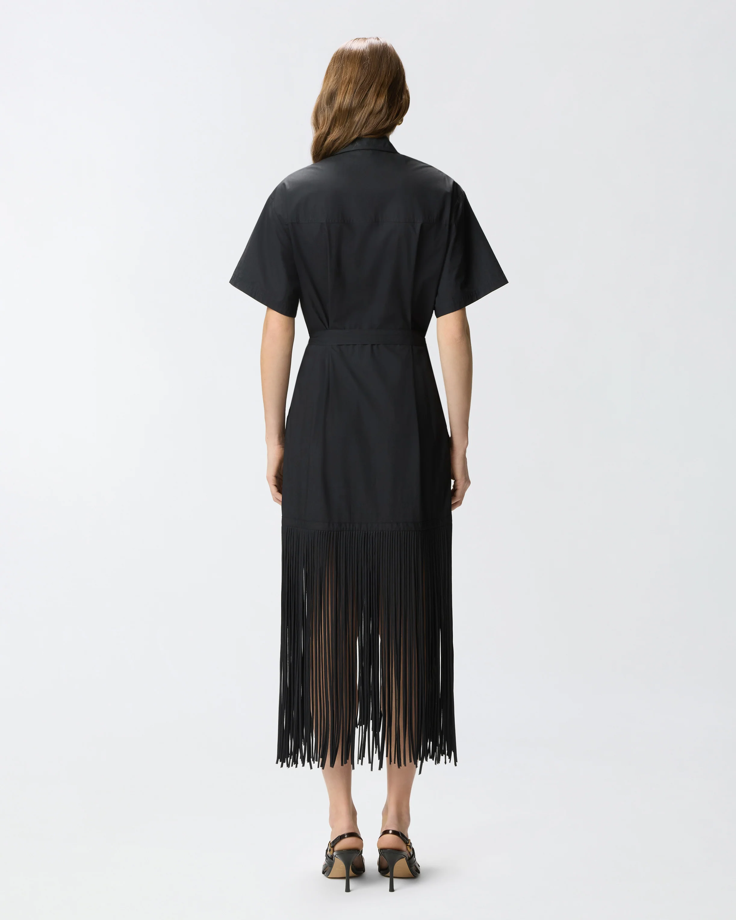 Long shirt dress with fringing and metallic details - Image 3
