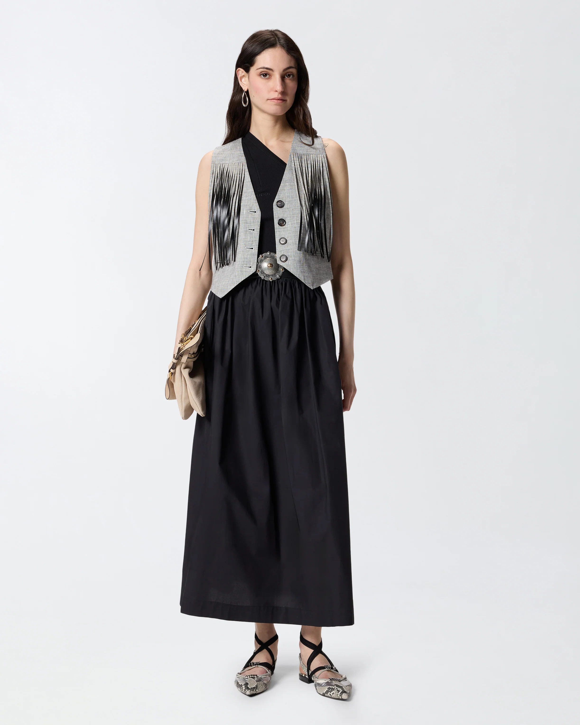 Long skirt with elasticated waist