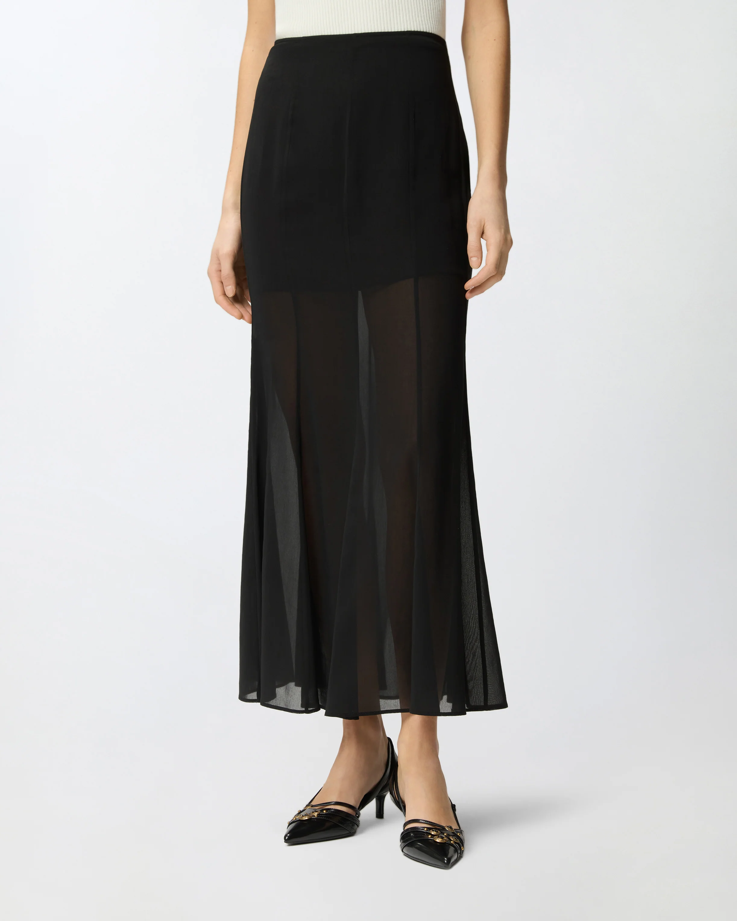 Long skirt with sheer details - Image 2
