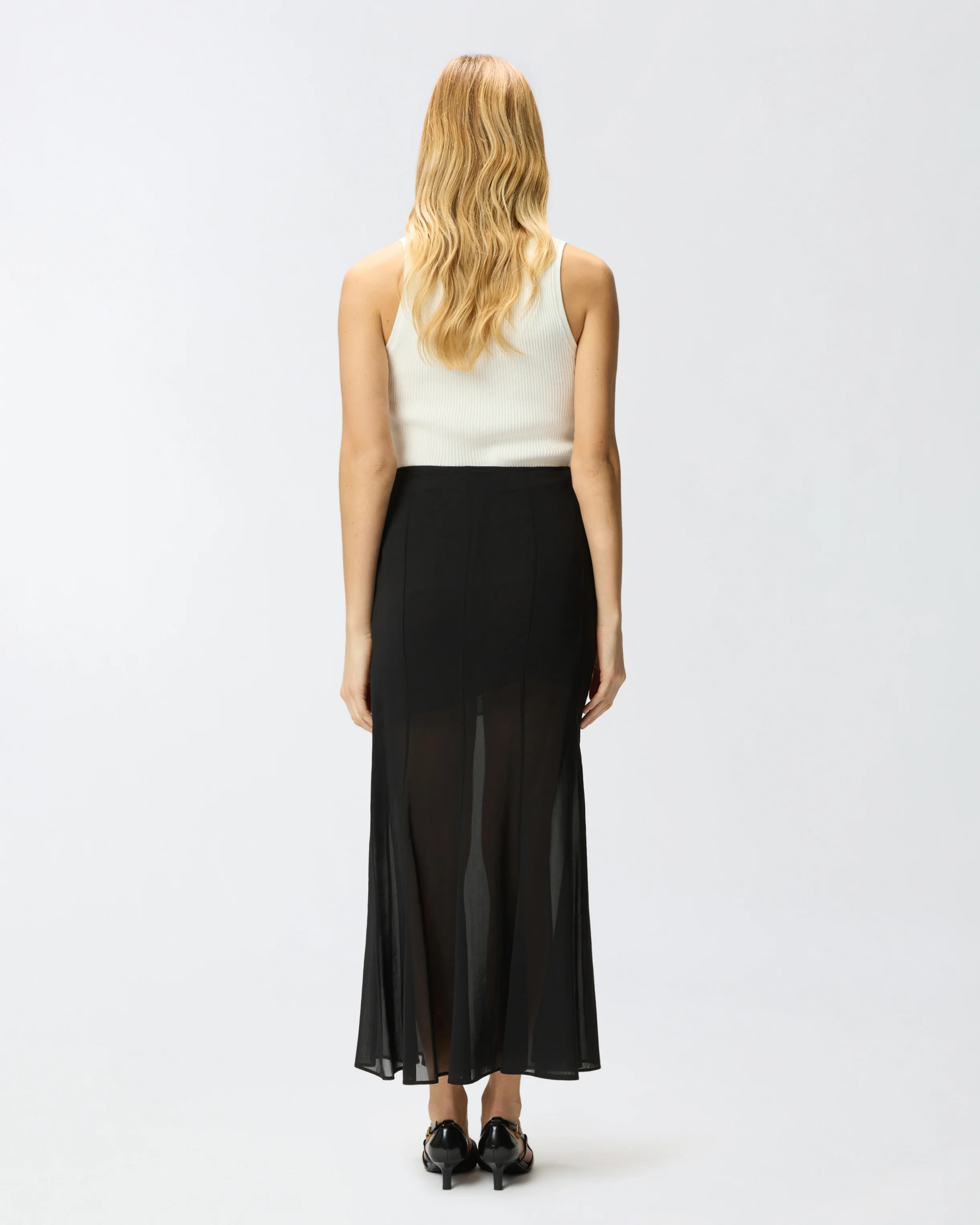 Long skirt with sheer details - Image 3