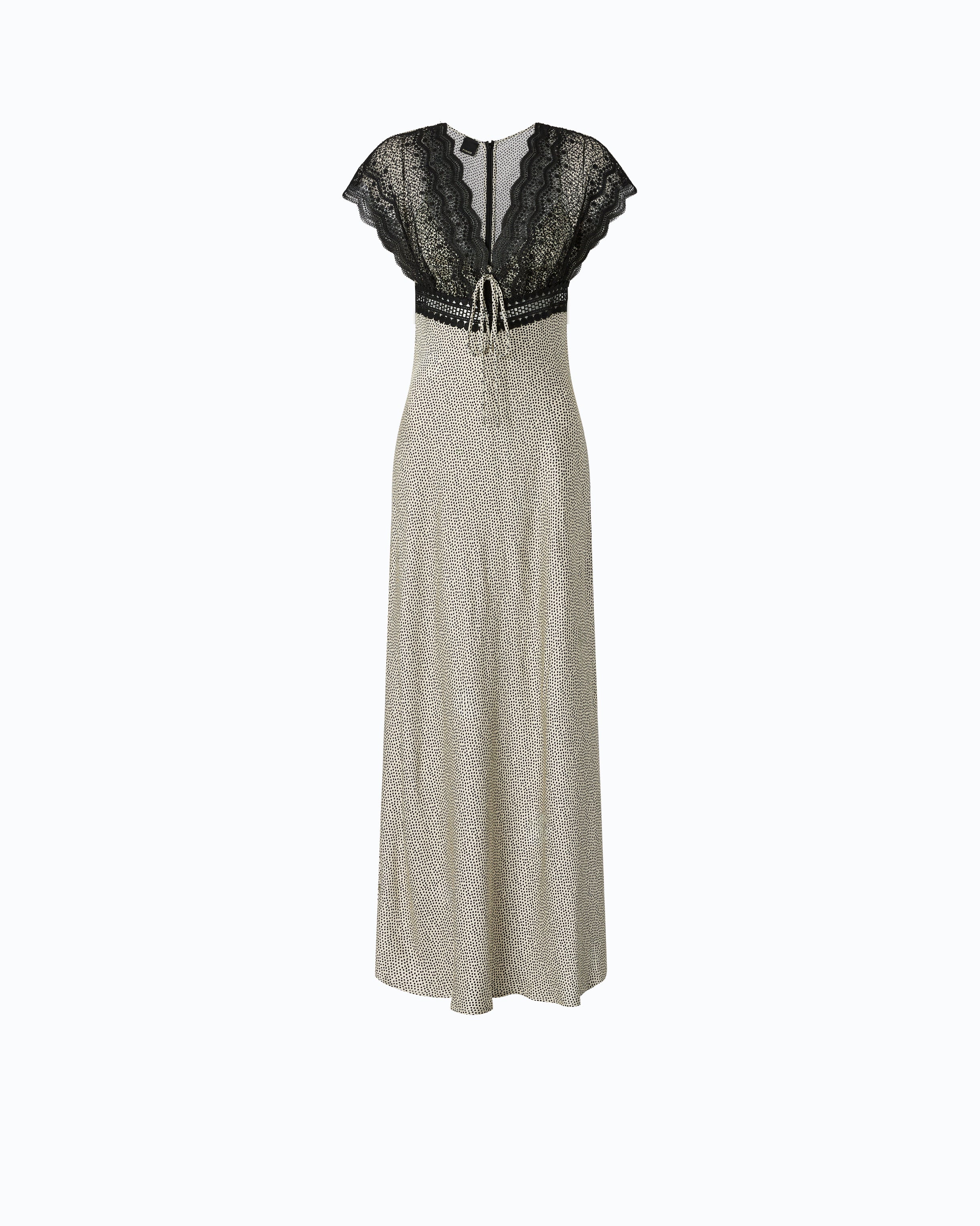 Long sleeveless polka-dot dress