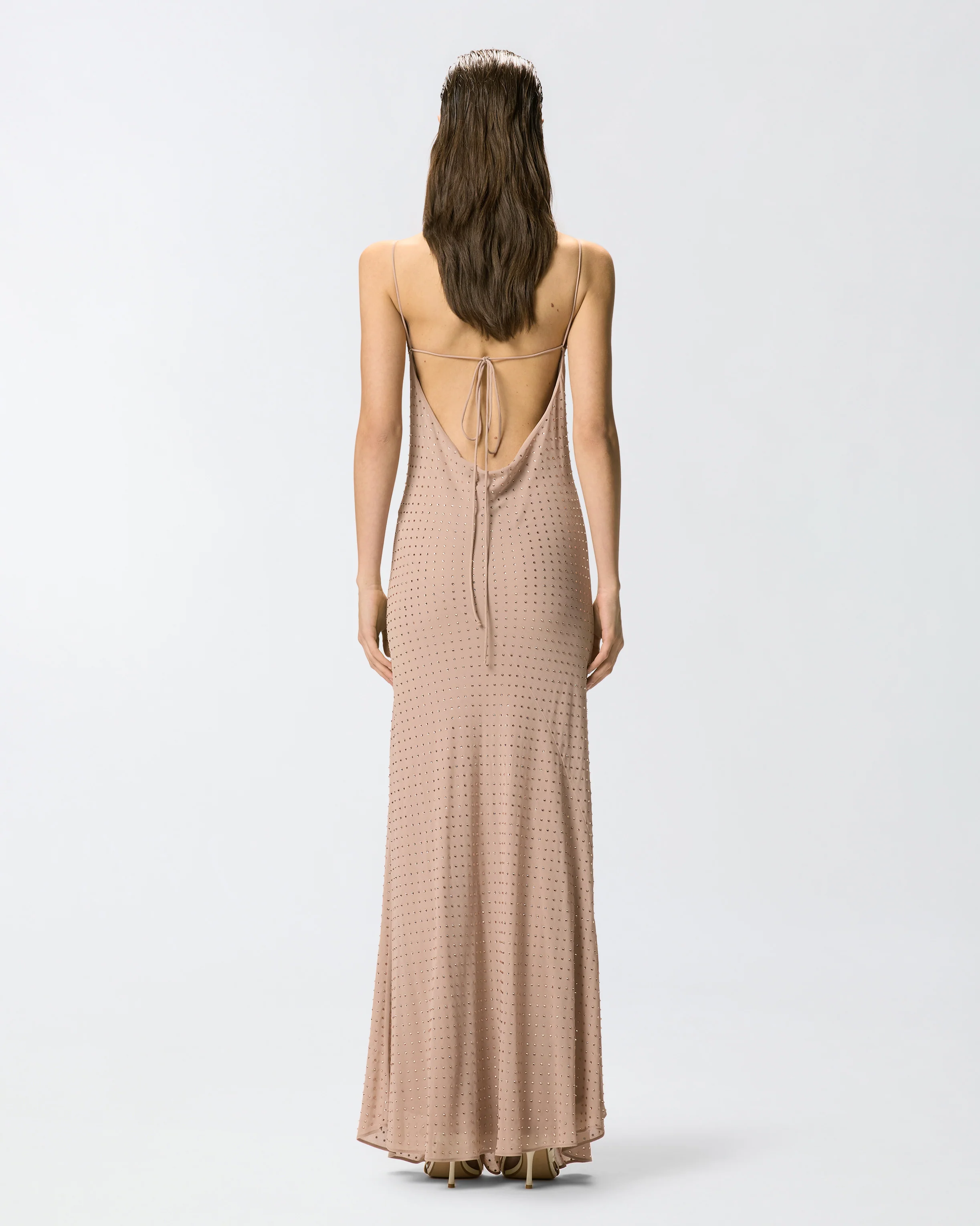 Long slip dress with rhinestones - Image 3