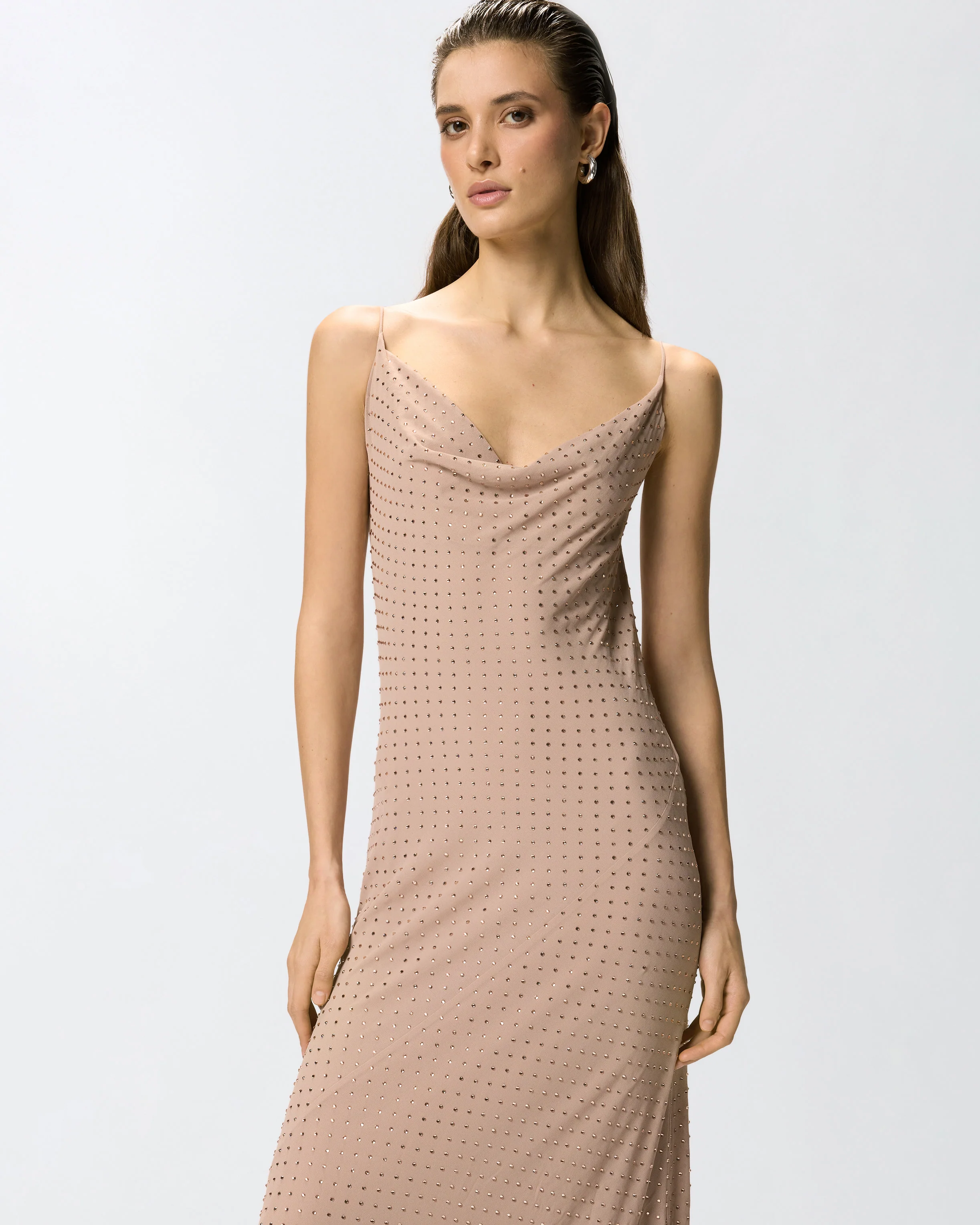 Long slip dress with rhinestones - Image 4