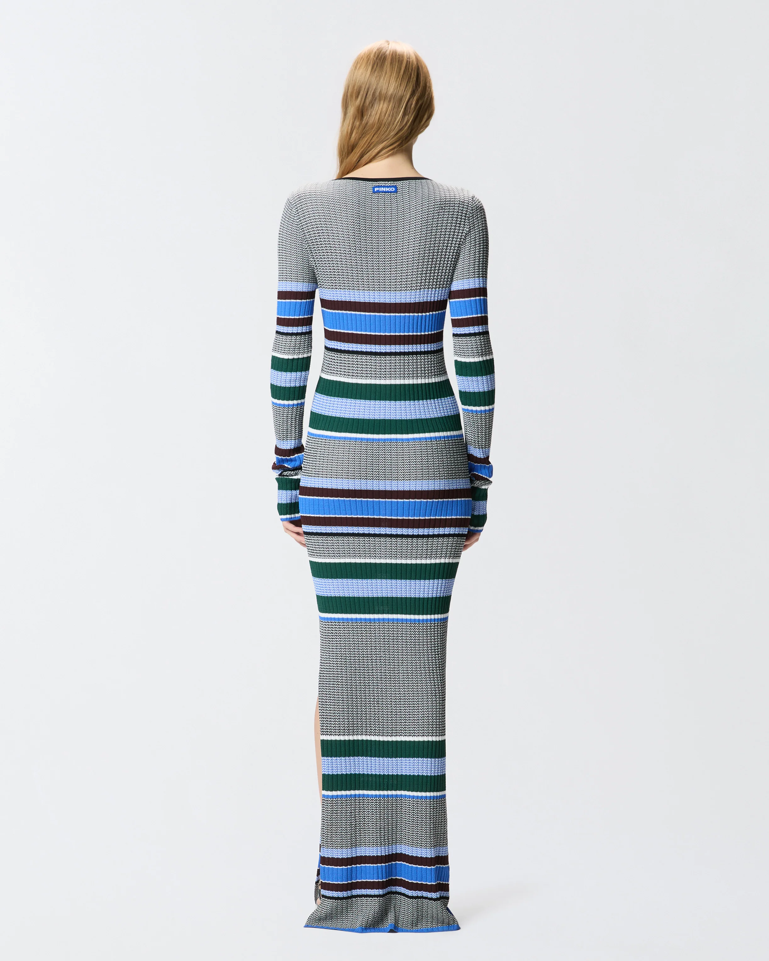 Long striped knit slim-fit dress - Image 3