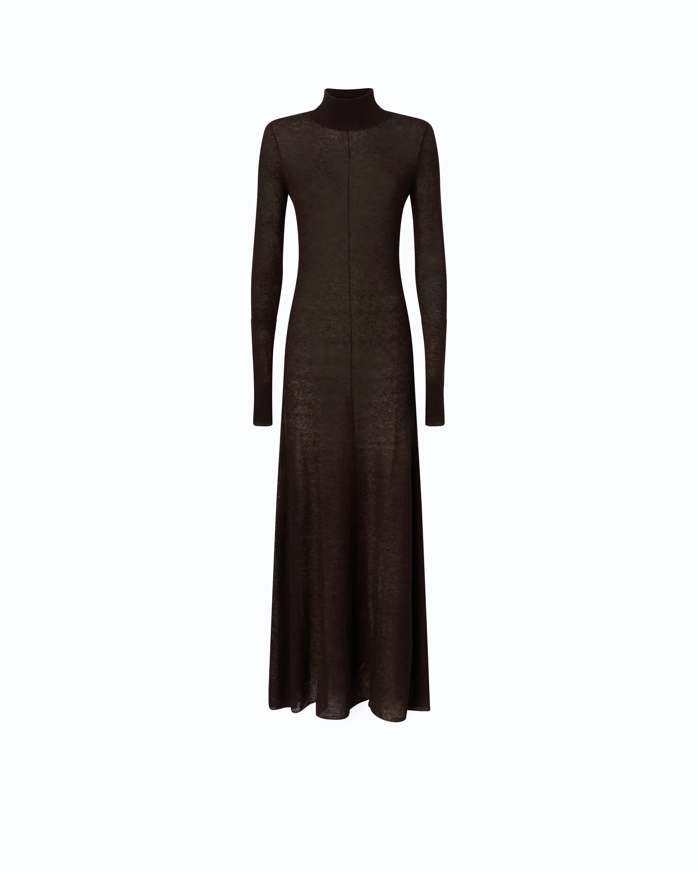Long turtleneck dress in merino wool and alpaca - Image 5