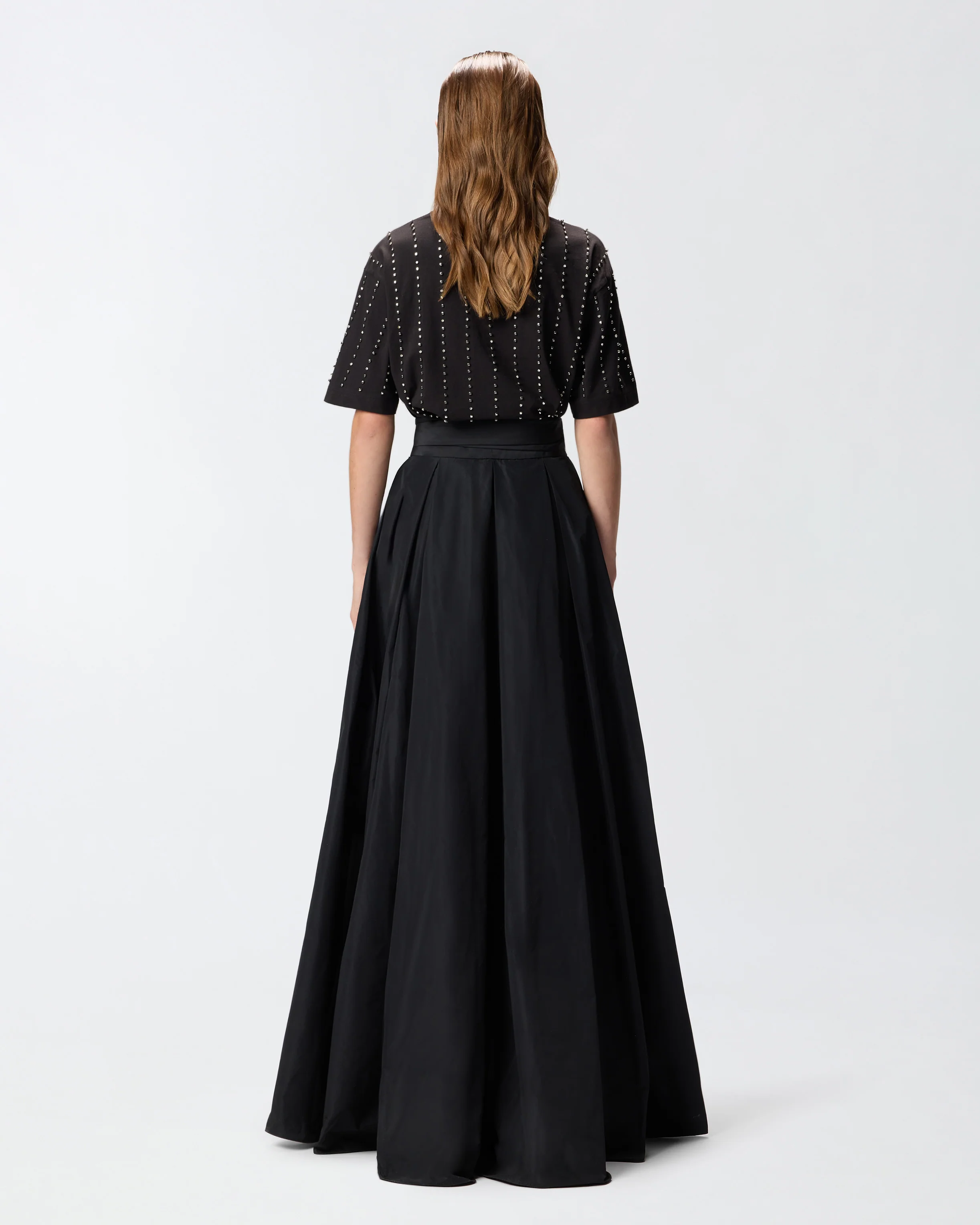Long wrap skirt with bow - Image 3