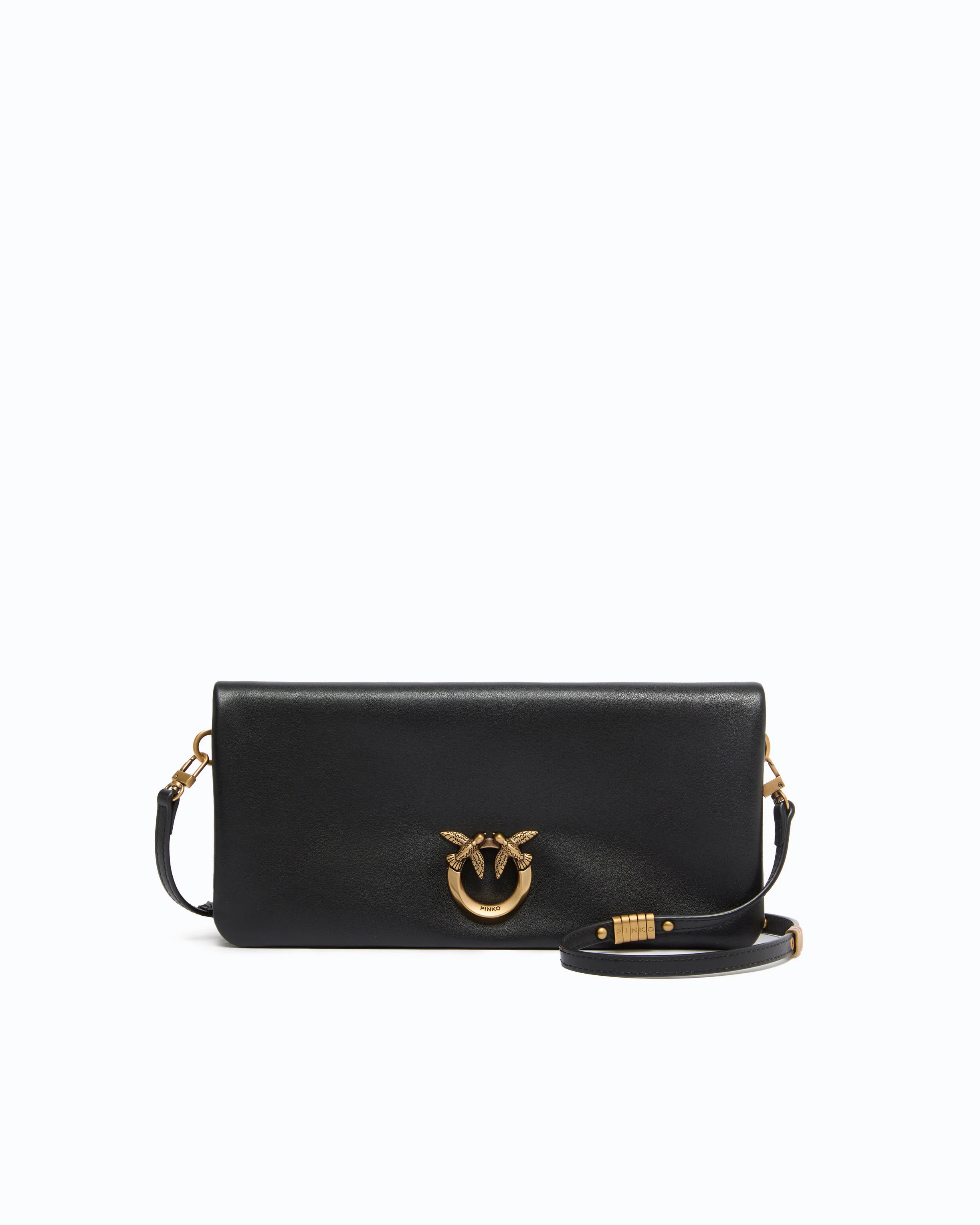 Love Bag Click Soft Horizontal medium crossbody clutch in leather